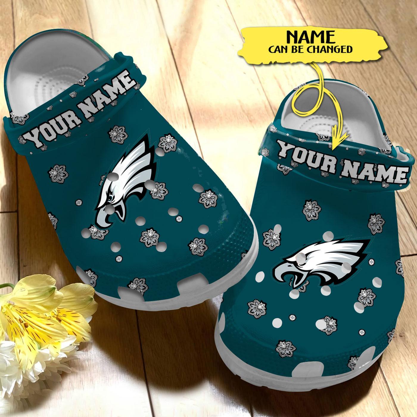 Merchidea Philadelphia Eagles NFL Sport Crocs Crocband Clogs Shoes Comfortable For Men Women and Kids