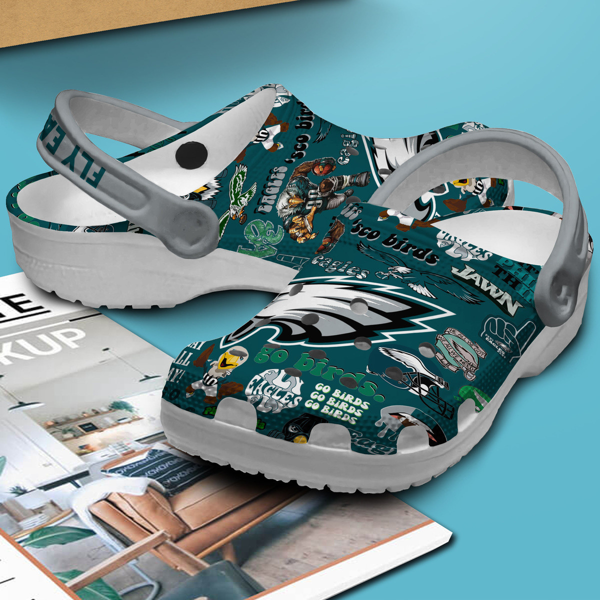 Merchidea Philadelphia Eagles NFL Sport Crocs Crocband Clogs Shoes Comfortable For Men Women and Kids