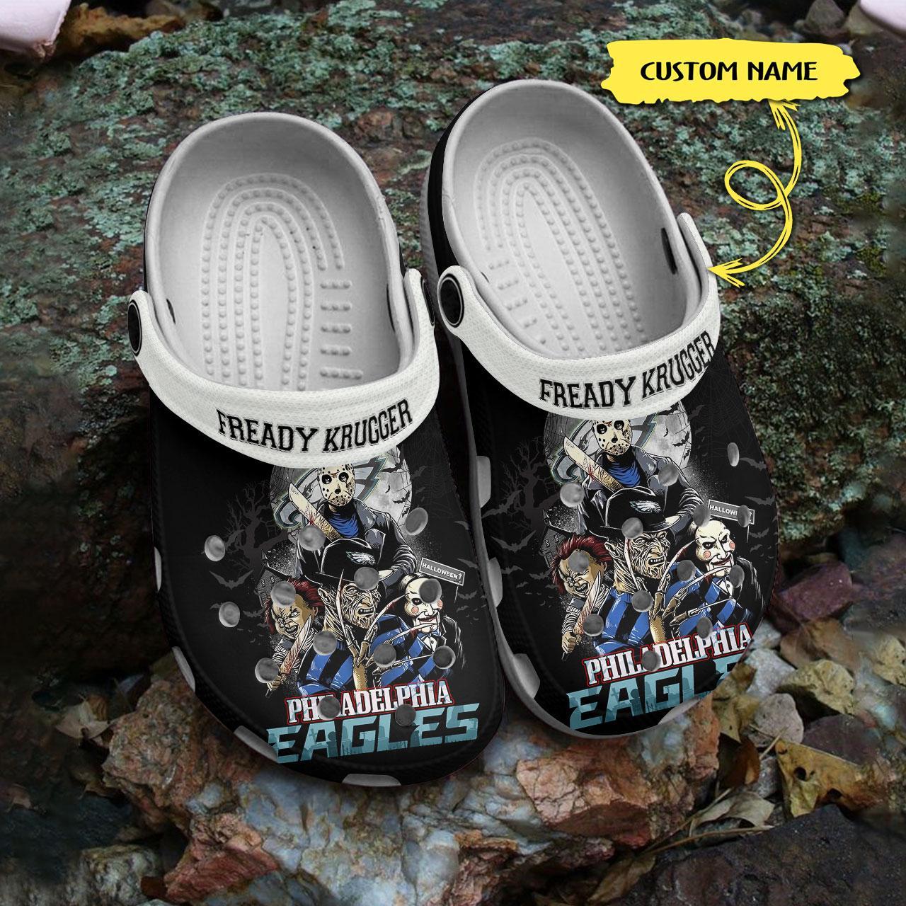 Merchidea Philadelphia Eagles NFL Sport Crocs Crocband Clogs Shoes Comfortable For Men Women and Kids