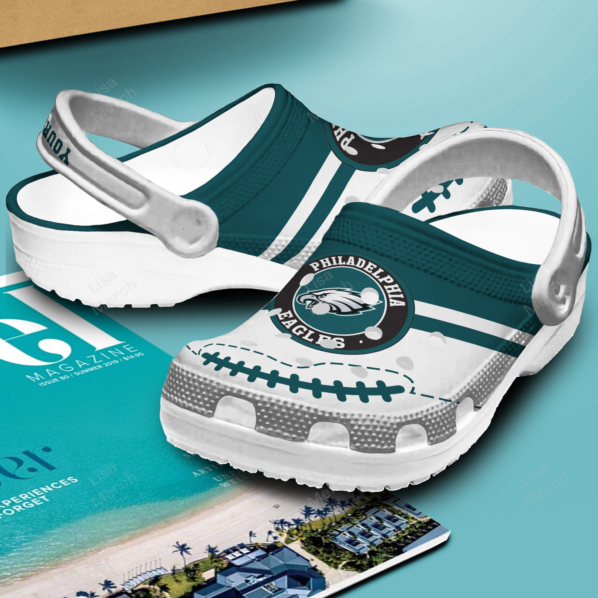 Merchidea Philadelphia Eagles NFL Sport Crocs Crocband Clogs Shoes Comfortable For Men Women and Kids