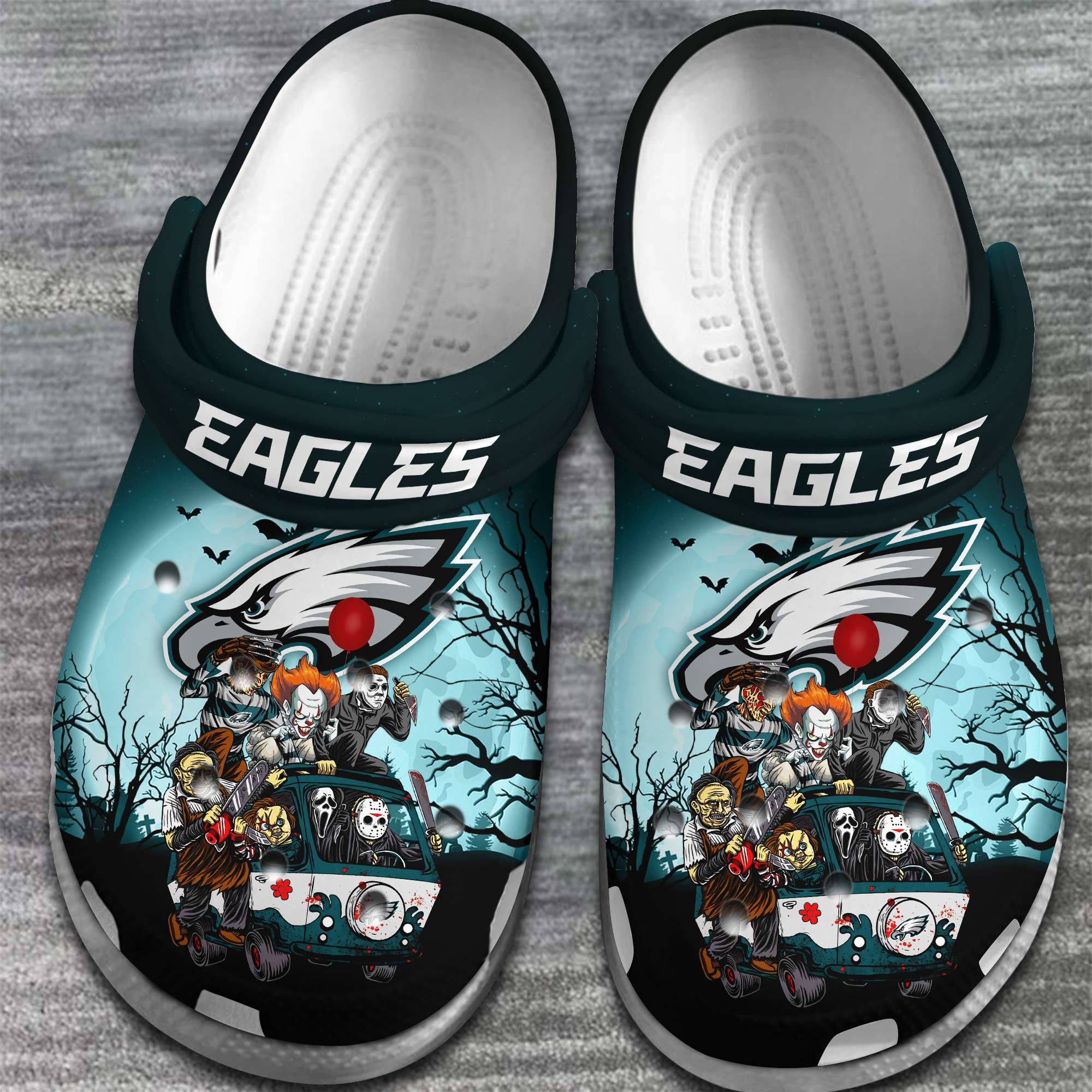Merchidea Philadelphia Eagles NFL Sport Crocs Crocband Clogs Shoes Comfortable For Men Women and Kids