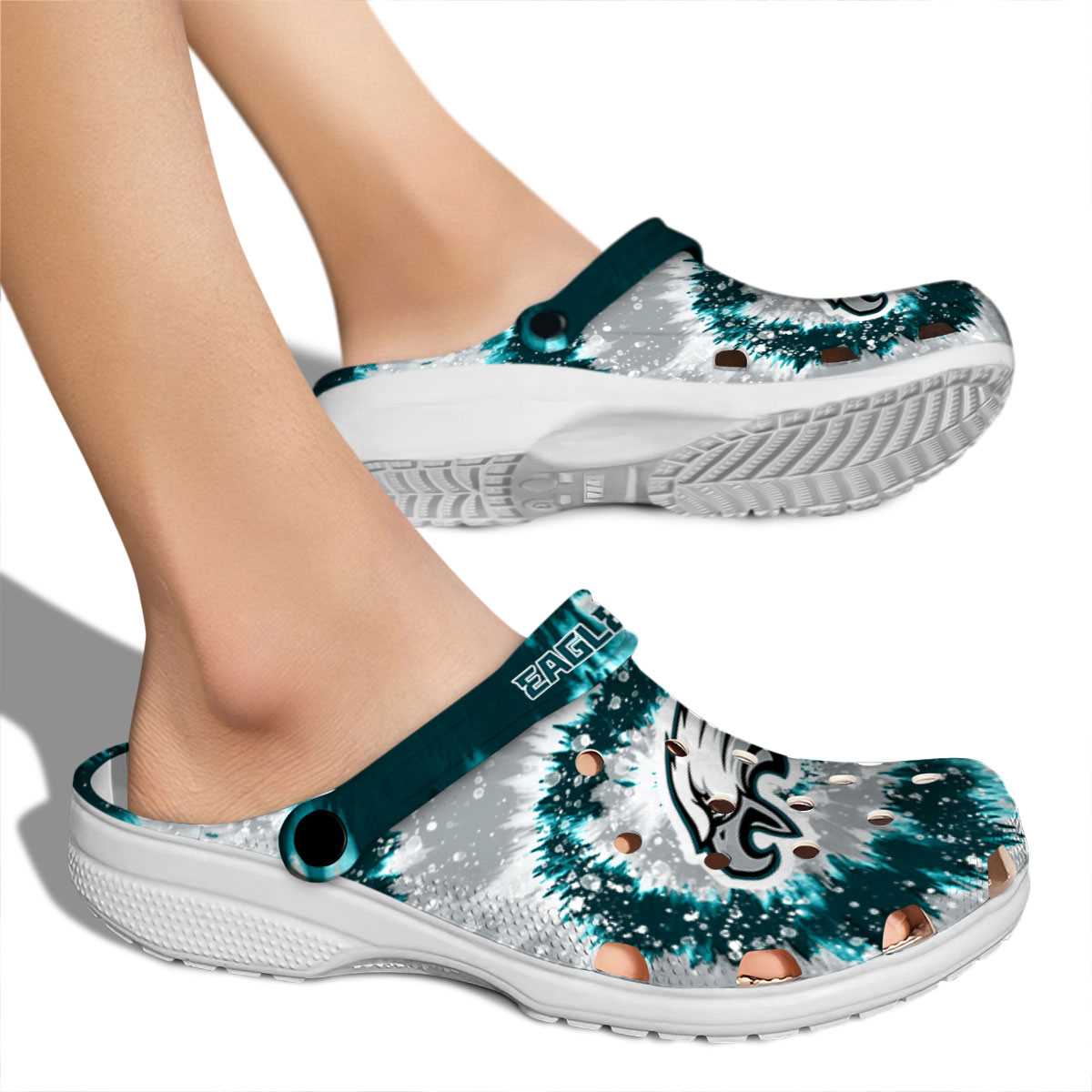 Merchidea Philadelphia Eagles NFL Sport Crocs Crocband Clogs Shoes Comfortable For Men Women and Kids