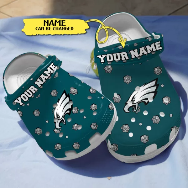 Merchidea Philadelphia Eagles NFL Sport Crocs Crocband Clogs Shoes Comfortable For Men Women and Kids