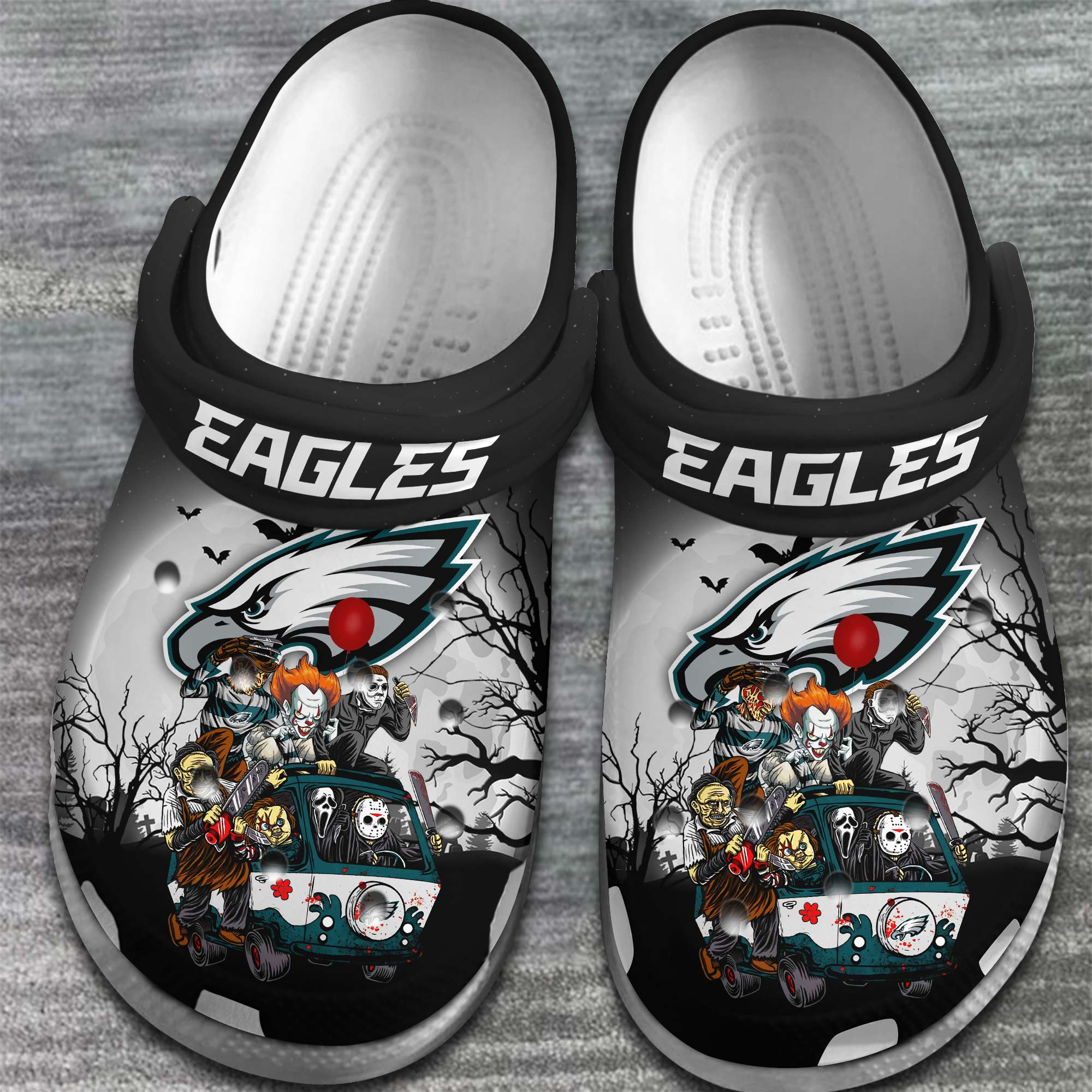 Merchidea Philadelphia Eagles NFL Sport Crocs Crocband Clogs Shoes Comfortable For Men Women and Kids