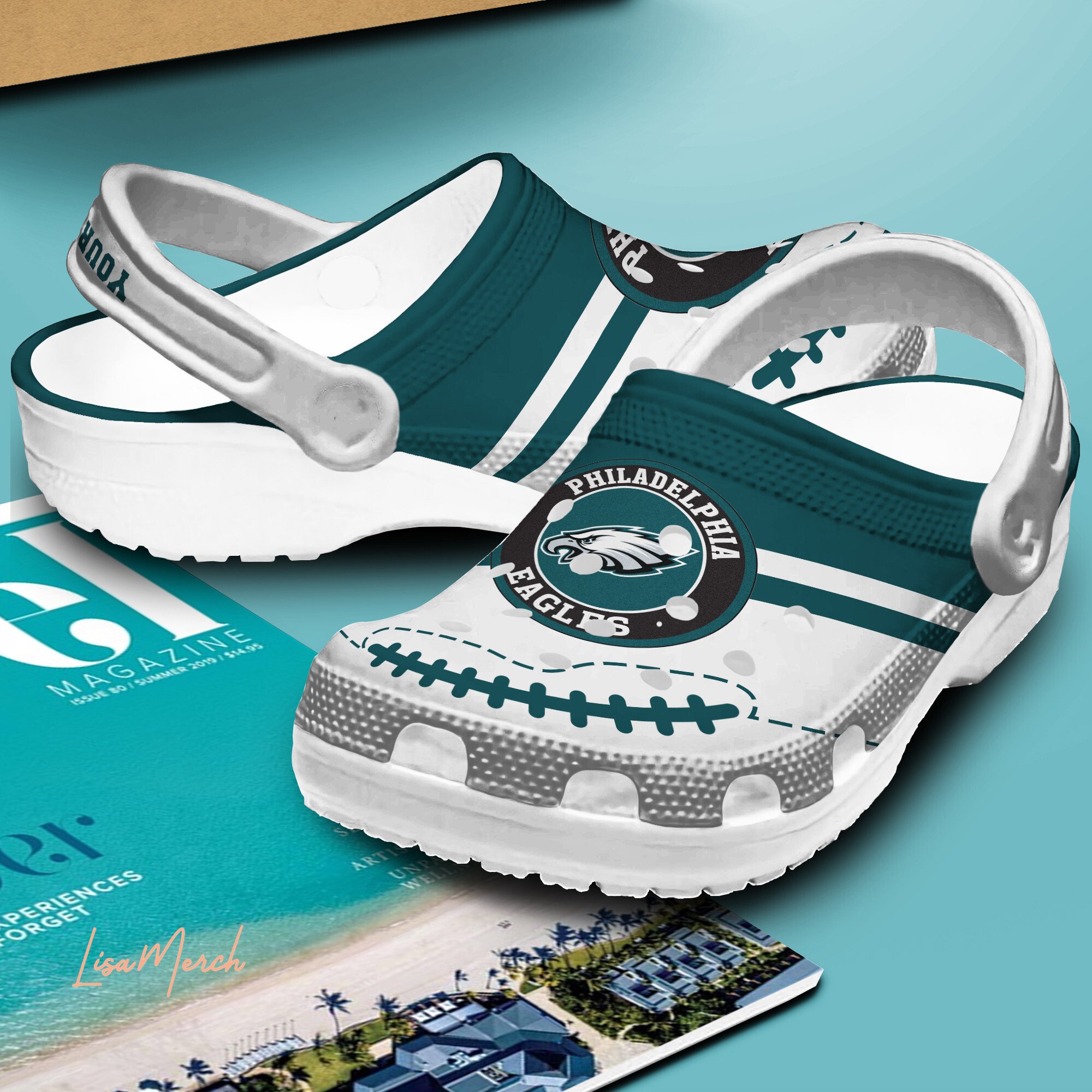 Merchidea Philadelphia Eagles NFL Sport Crocs Crocband Clogs Shoes Comfortable For Men Women and Kids