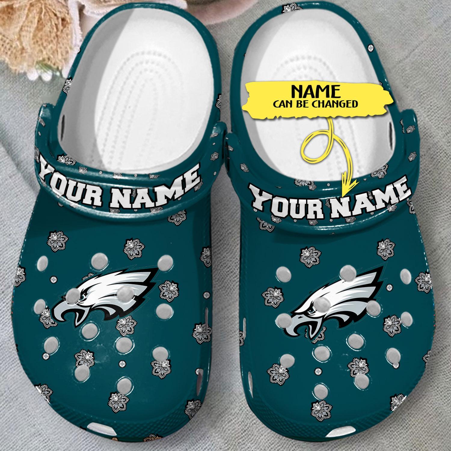 Merchidea Philadelphia Eagles NFL Sport Crocs Crocband Clogs Shoes Comfortable For Men Women and Kids