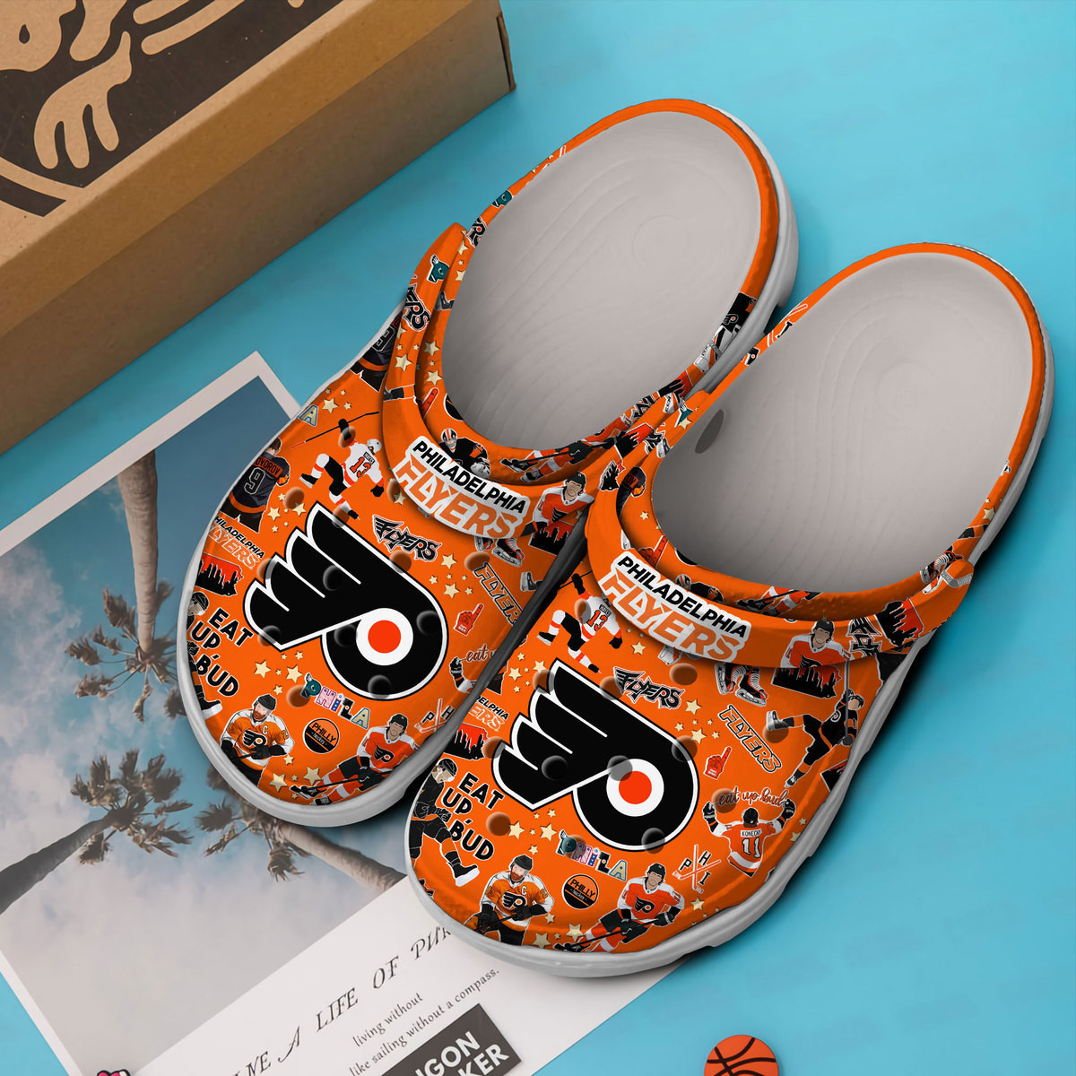 Merchidea Philadelphia Flyers NHL Sport Crocs Crocband Clogs Shoes Comfortable For Men Women and Kids