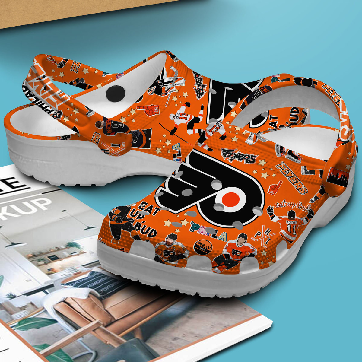 Merchidea Philadelphia Flyers NHL Sport Crocs Crocband Clogs Shoes Comfortable For Men Women and Kids