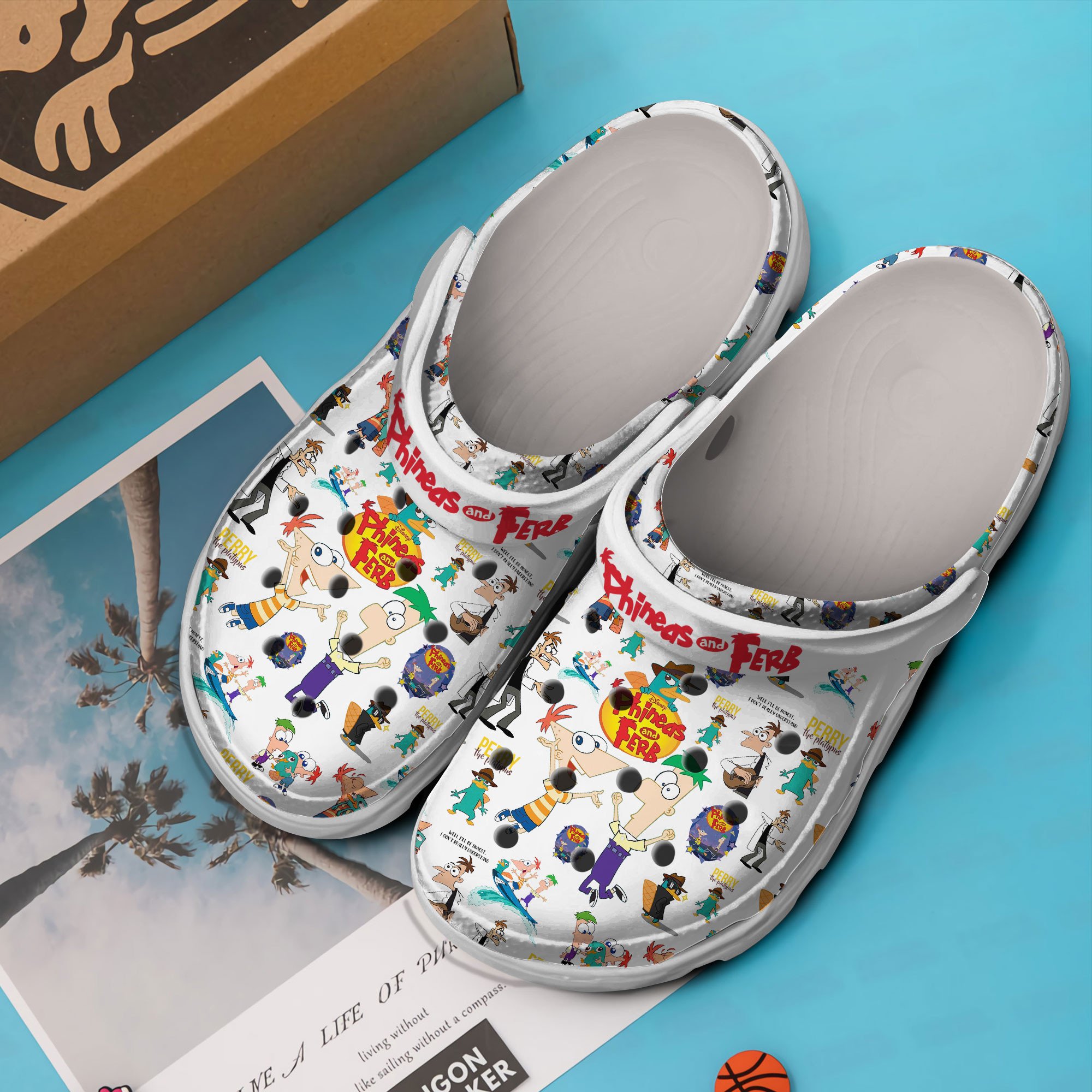 Merchidea Phineas and Ferb TV Series Crocs Crocband Clogs Shoes Comfortable For Men Women and Kids