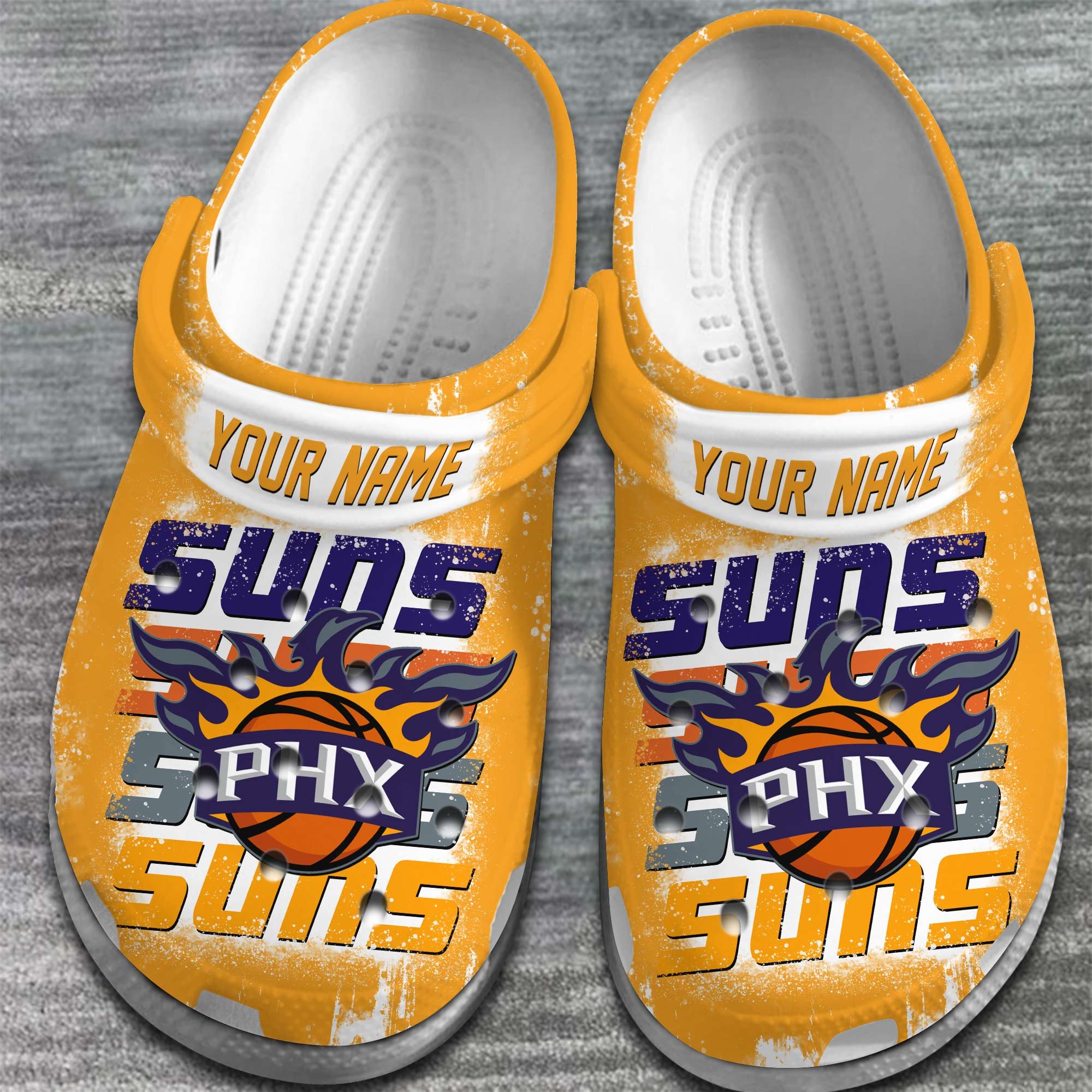 Merchidea Phoenix Suns NBA Basketball Sport Crocs Crocband Clogs Shoes Comfortable For Men Women and Kids