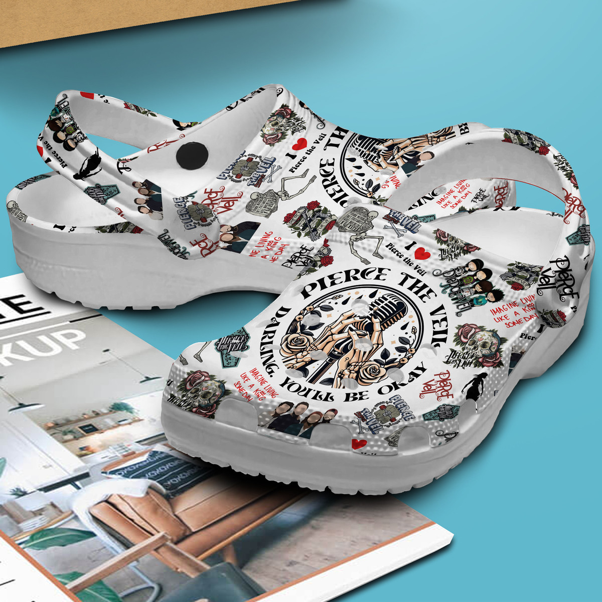 Merchidea Pierce The Veil Music Crocs Crocband Clogs Shoes Comfortable For Men Women and Kids