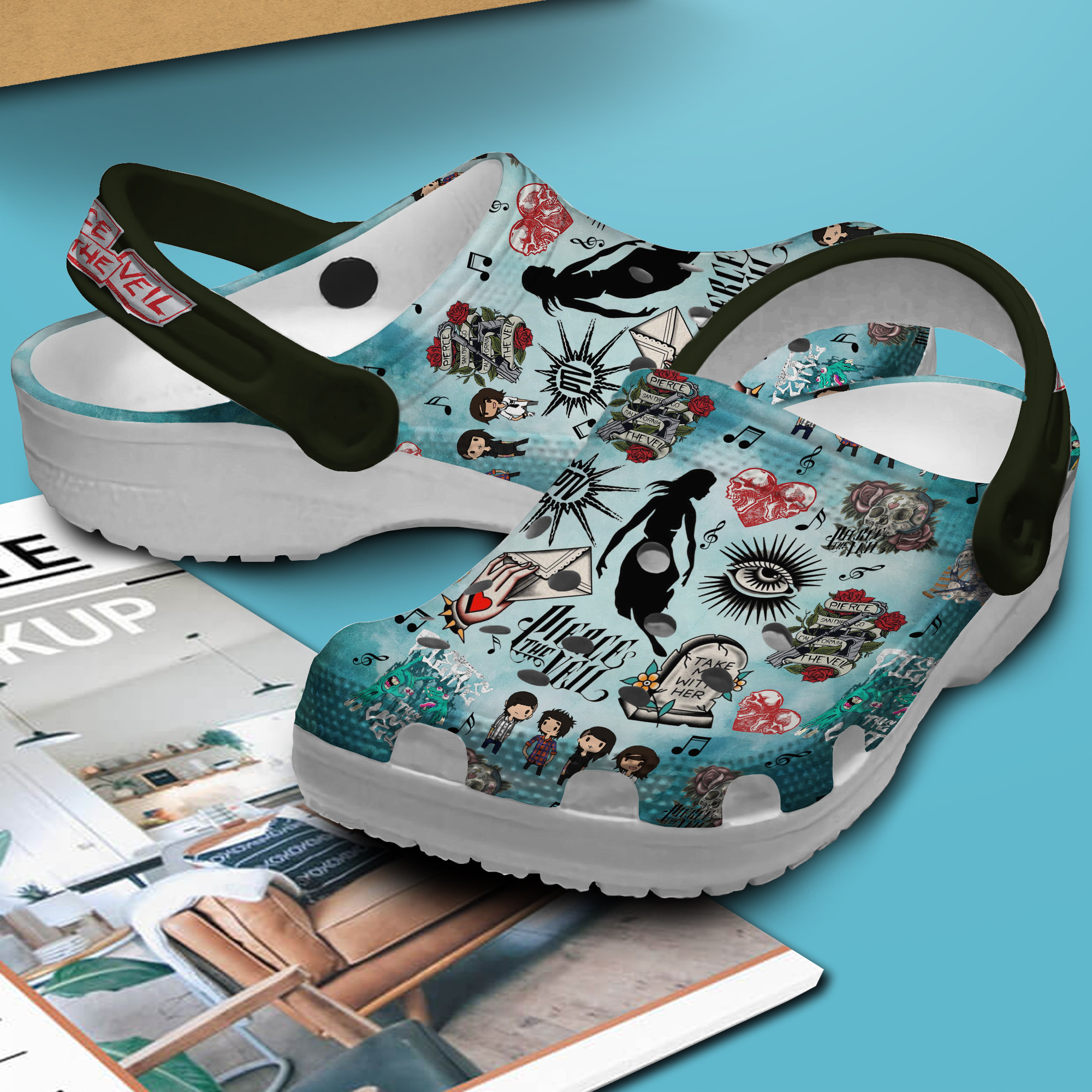 Merchidea Pierce The Veil Music Crocs Crocband Clogs Shoes Comfortable For Men Women and Kids