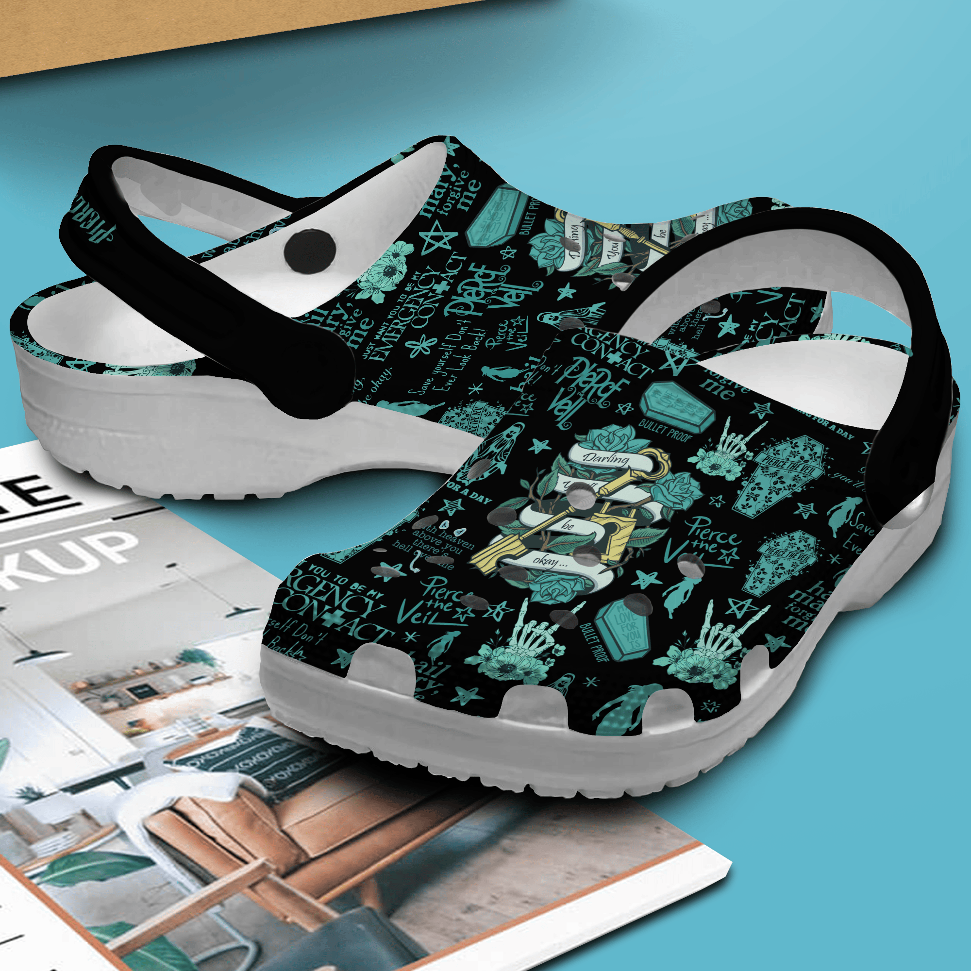 Merchidea Pierce The Veil Music Crocs Crocband Clogs Shoes Comfortable For Men Women and Kids