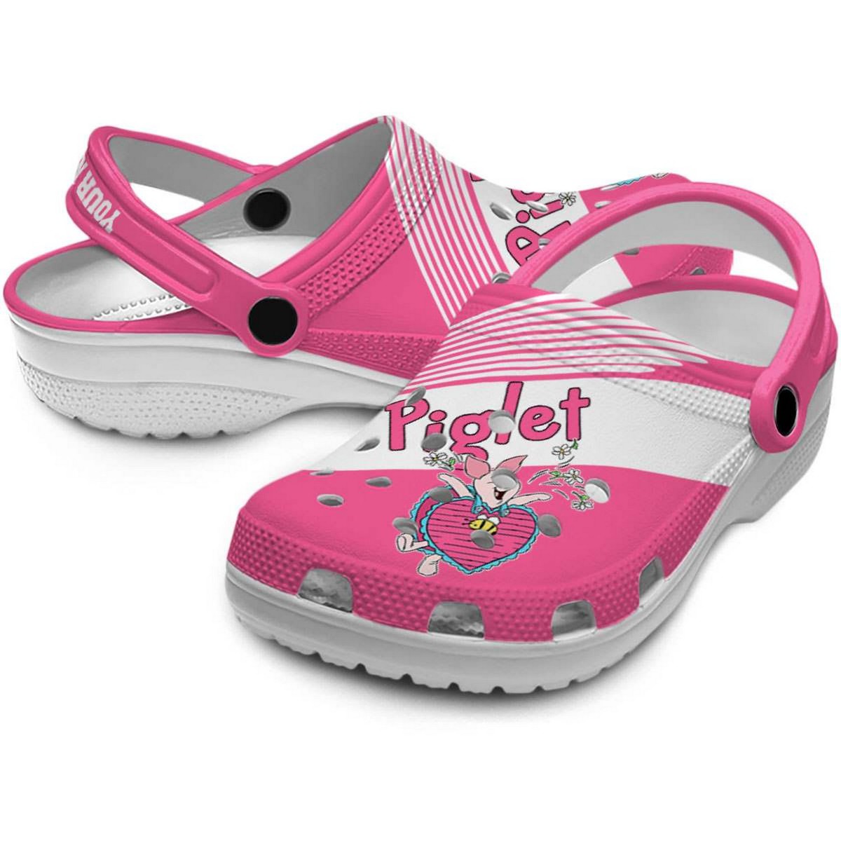 Merchidea Piglet Winnie The Pooh Cartoon Crocs Crocband Clogs Shoes Comfortable For Men Women and Kids