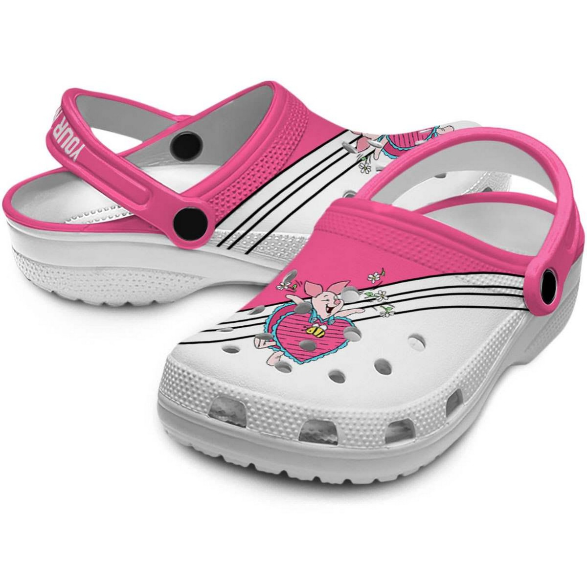 Merchidea Piglet Winnie The Pooh Cartoon Crocs Crocband Clogs Shoes Comfortable For Men Women and Kids