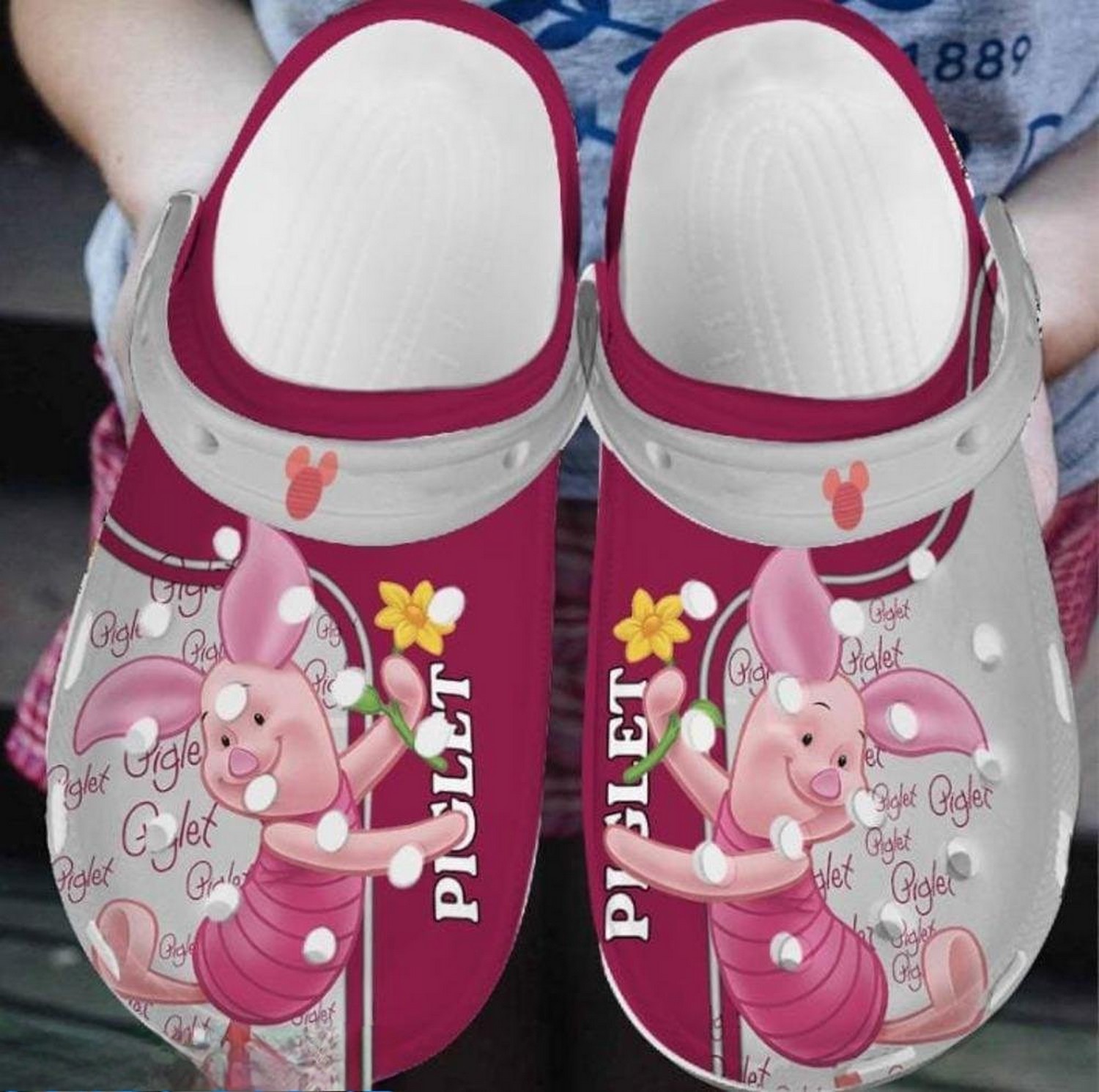 Merchidea Piglet Winnie The Pooh Cartoon Crocs Crocband Clogs Shoes Comfortable For Men Women and Kids