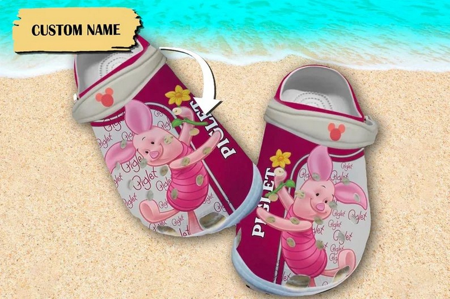 Merchidea Piglet Winnie The Pooh Cartoon Crocs Crocband Clogs Shoes Comfortable For Men Women and Kids