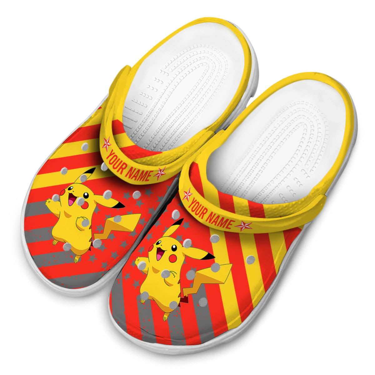 Merchidea Pikachu Pokemon Anime Crocs Crocband Clogs Shoes Comfortable For Men Women and Kids