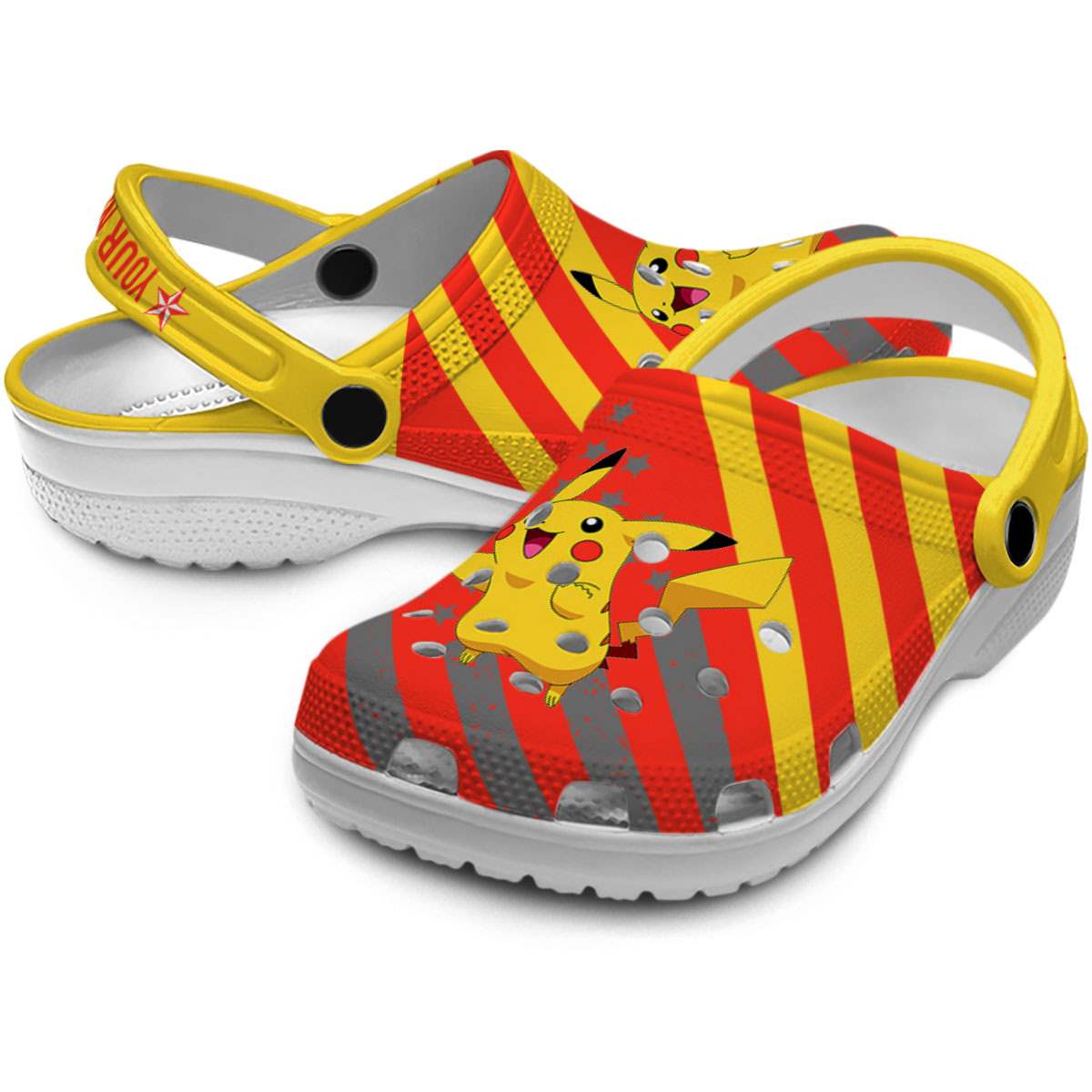 Merchidea Pikachu Pokemon Anime Crocs Crocband Clogs Shoes Comfortable For Men Women and Kids