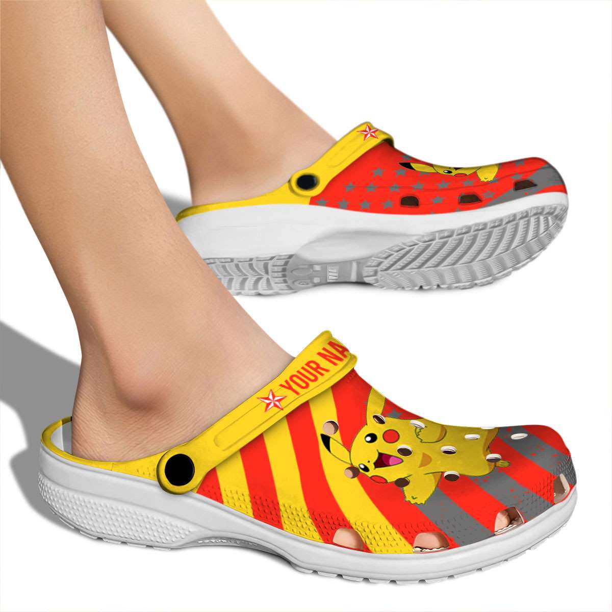 Merchidea Pikachu Pokemon Anime Crocs Crocband Clogs Shoes Comfortable For Men Women and Kids