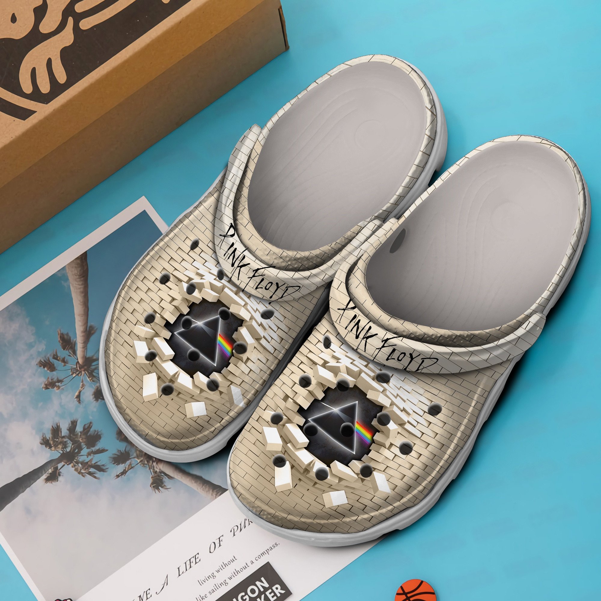 Merchidea Pink Floyd Music Band Crocs Crocband Clogs Shoes Comfortable For Men Women and Kids