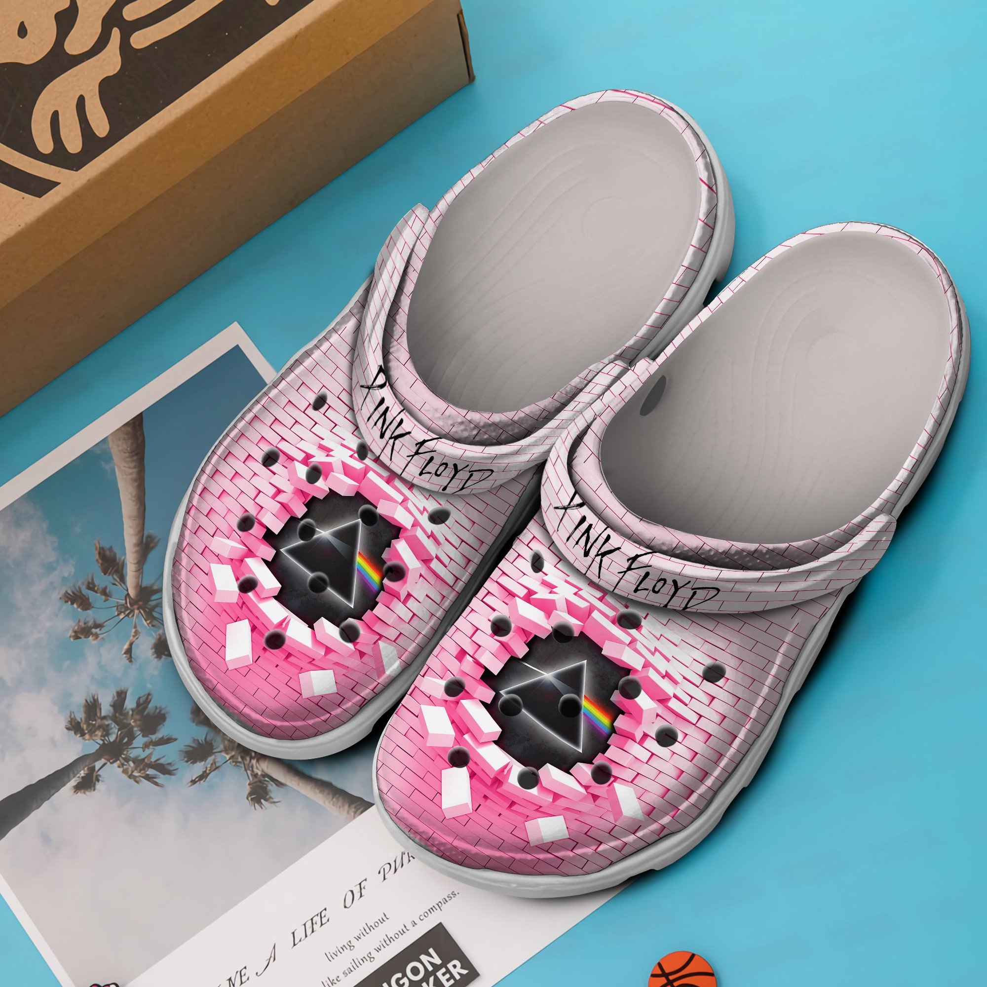 Merchidea Pink Floyd Music Band Crocs Crocband Clogs Shoes Comfortable For Men Women and Kids