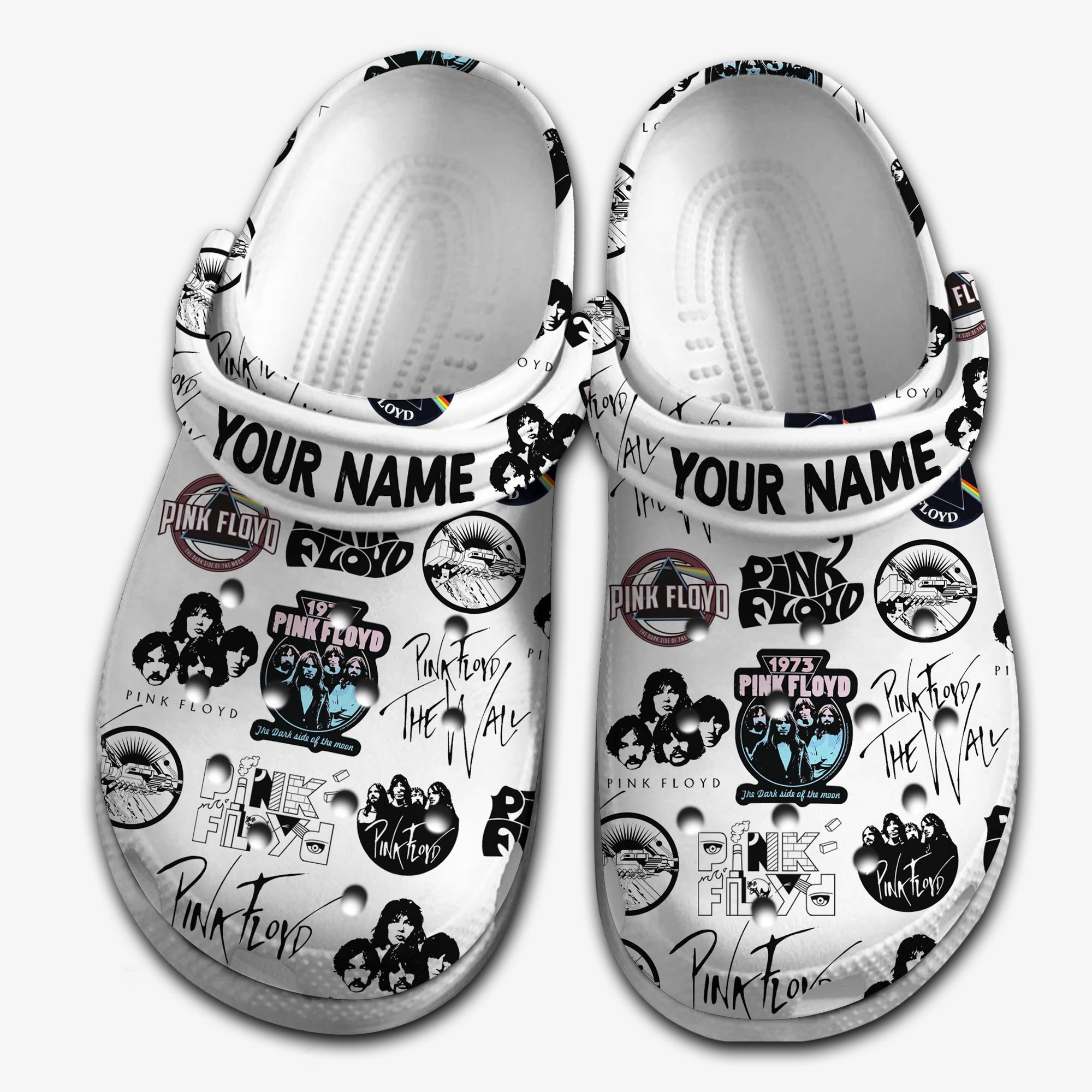 Merchidea Pink Floyd Music Band Crocs Crocband Clogs Shoes Comfortable For Men Women and Kids