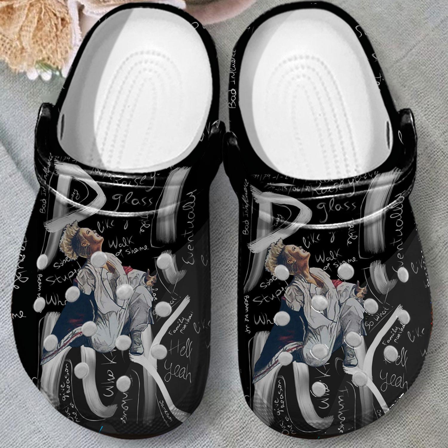 Merchidea Pink Music Crocs Crocband Clogs Shoes Comfortable For Men Women and Kids