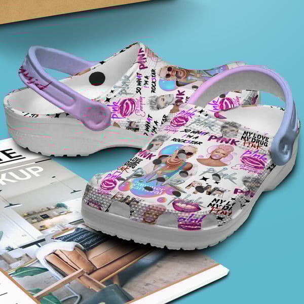 Merchidea Pink Music Crocs Crocband Clogs Shoes Comfortable For Men Women and Kids