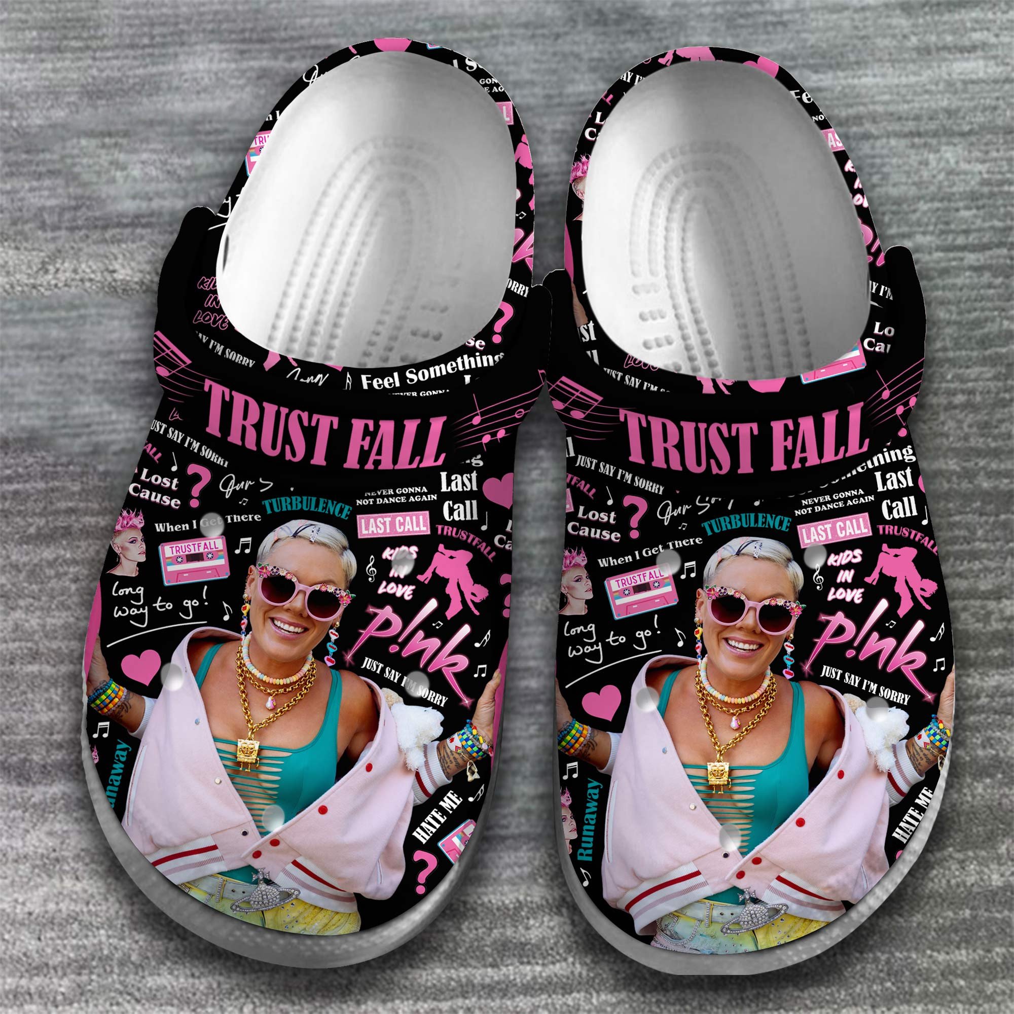 Merchidea Pink Singer Music Crocs Crocband Clogs Shoes Comfortable For Men Women and Kids