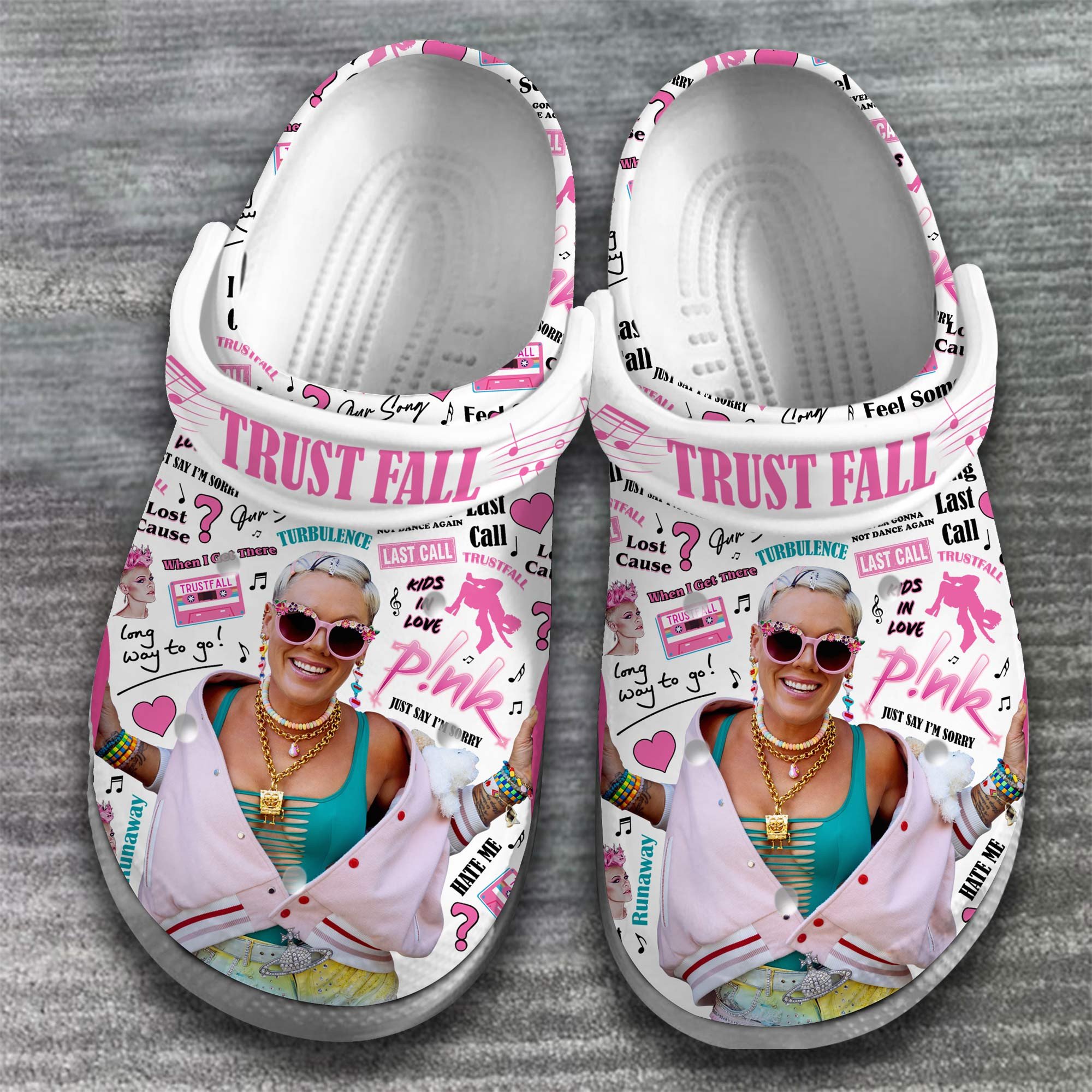 Merchidea Pink Singer Music Crocs Crocband Clogs Shoes Comfortable For Men Women and Kids