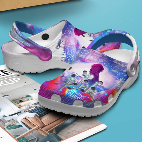 Merchidea Pink Singer Music Crocs Crocband Clogs Shoes Comfortable For Men Women