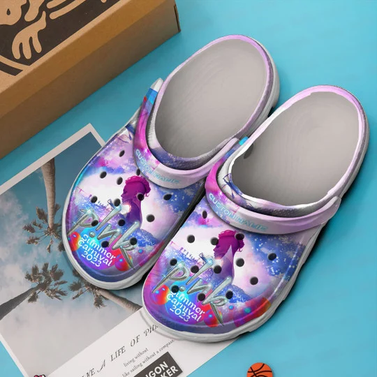 Merchidea Pink Singer Music Crocs Crocband Clogs Shoes Comfortable For Men Women