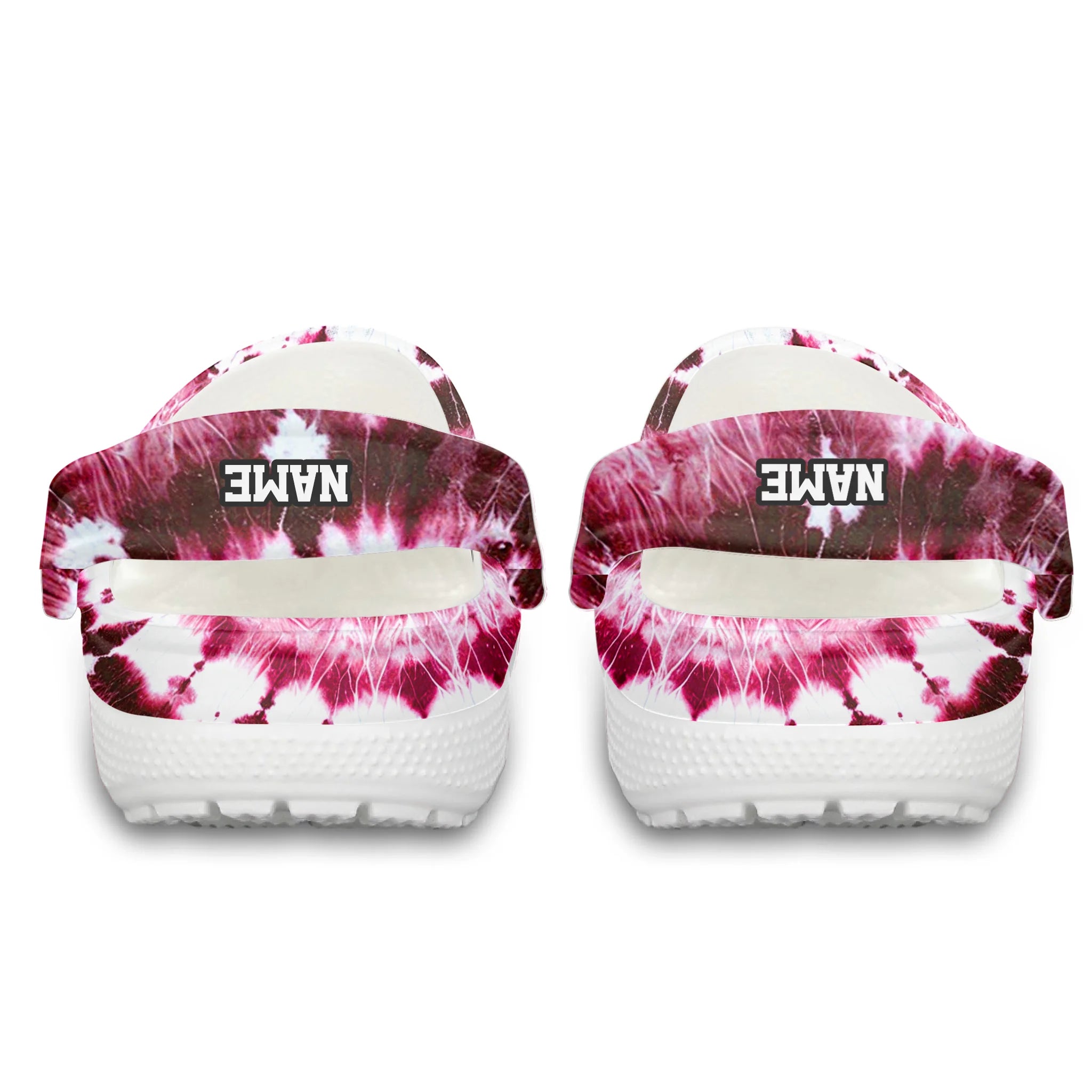 Merchidea Pink Tie-Dye Baseball Sport Crocs Crocband Clogs Shoes Comfortable For Men Women and Kids