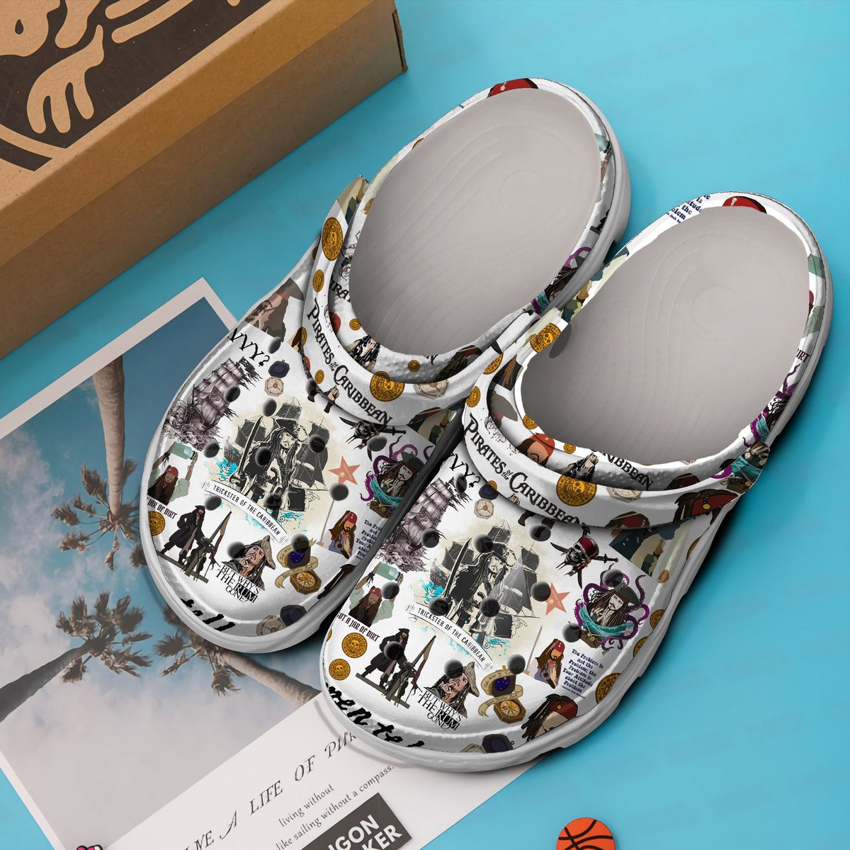 Merchidea Pirates of the Caribbean Movie Crocs Crocband Clogs Shoes Comfortable For Men Women and Kids