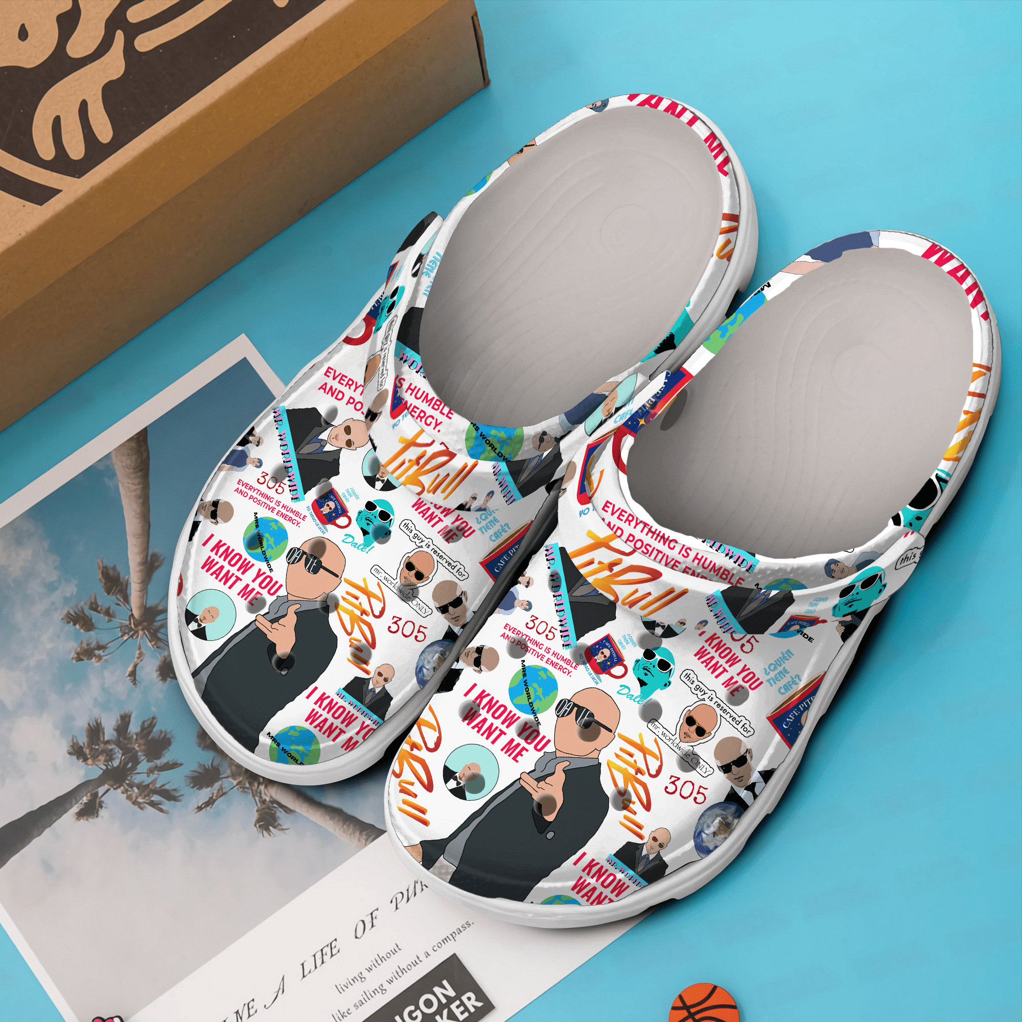 Merchidea Pitbull Singer Music Crocs Crocband Clogs Shoes Comfortable For Men Women and Kids