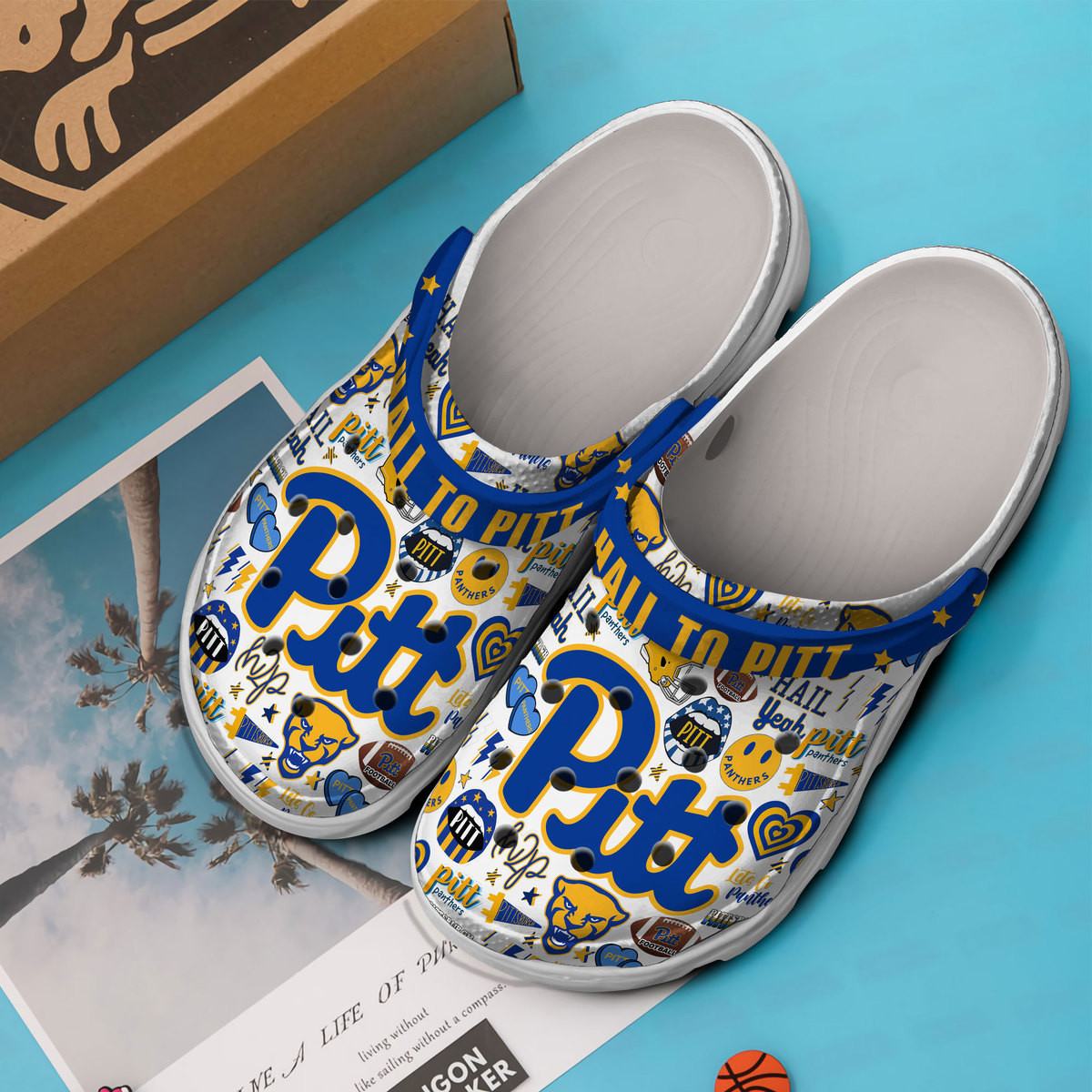 Merchidea Pittsburgh Panthers NCAA Sport Crocs Crocband Clogs Shoes Comfortable For Men Women and Kids