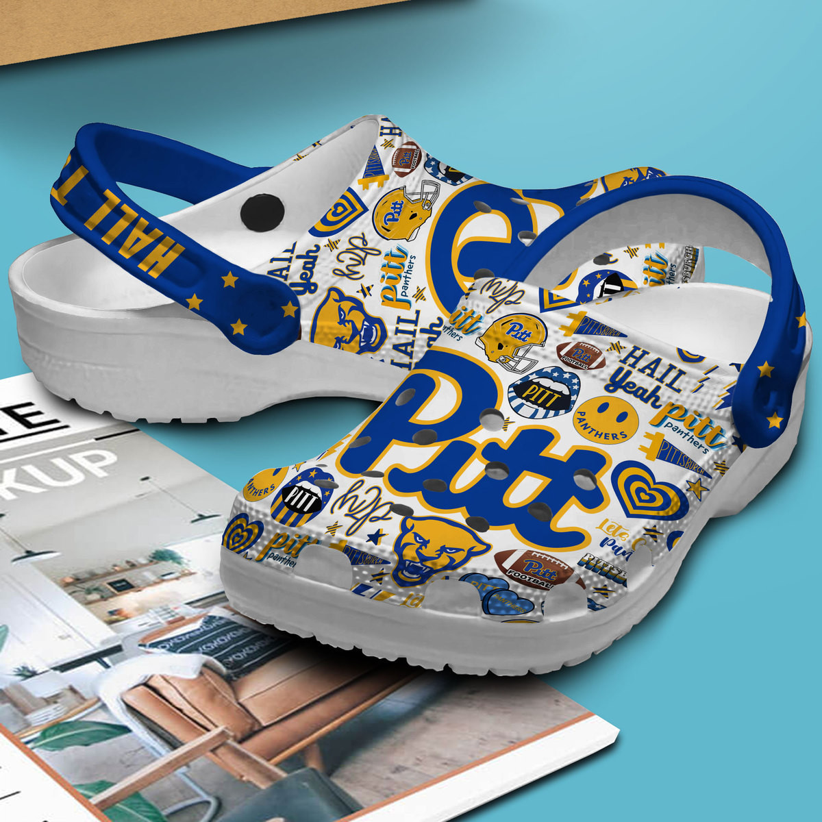 Merchidea Pittsburgh Panthers NCAA Sport Crocs Crocband Clogs Shoes Comfortable For Men Women and Kids