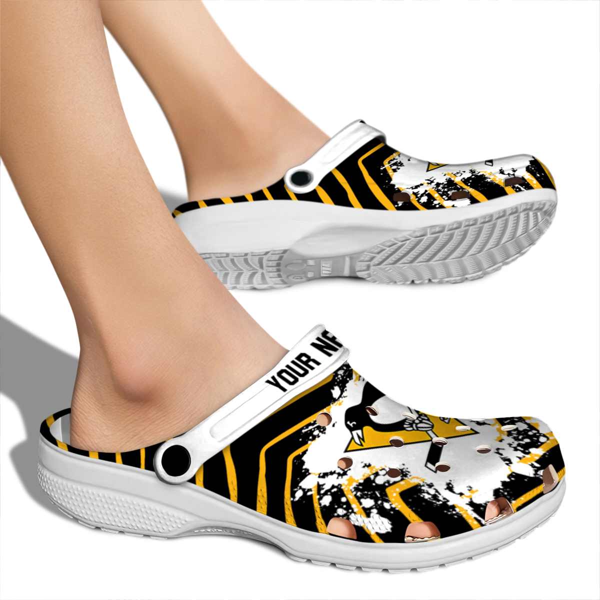 Merchidea Pittsburgh Penguins NHL Sport Crocs Crocband Clogs Shoes Comfortable For Men Women and Kids