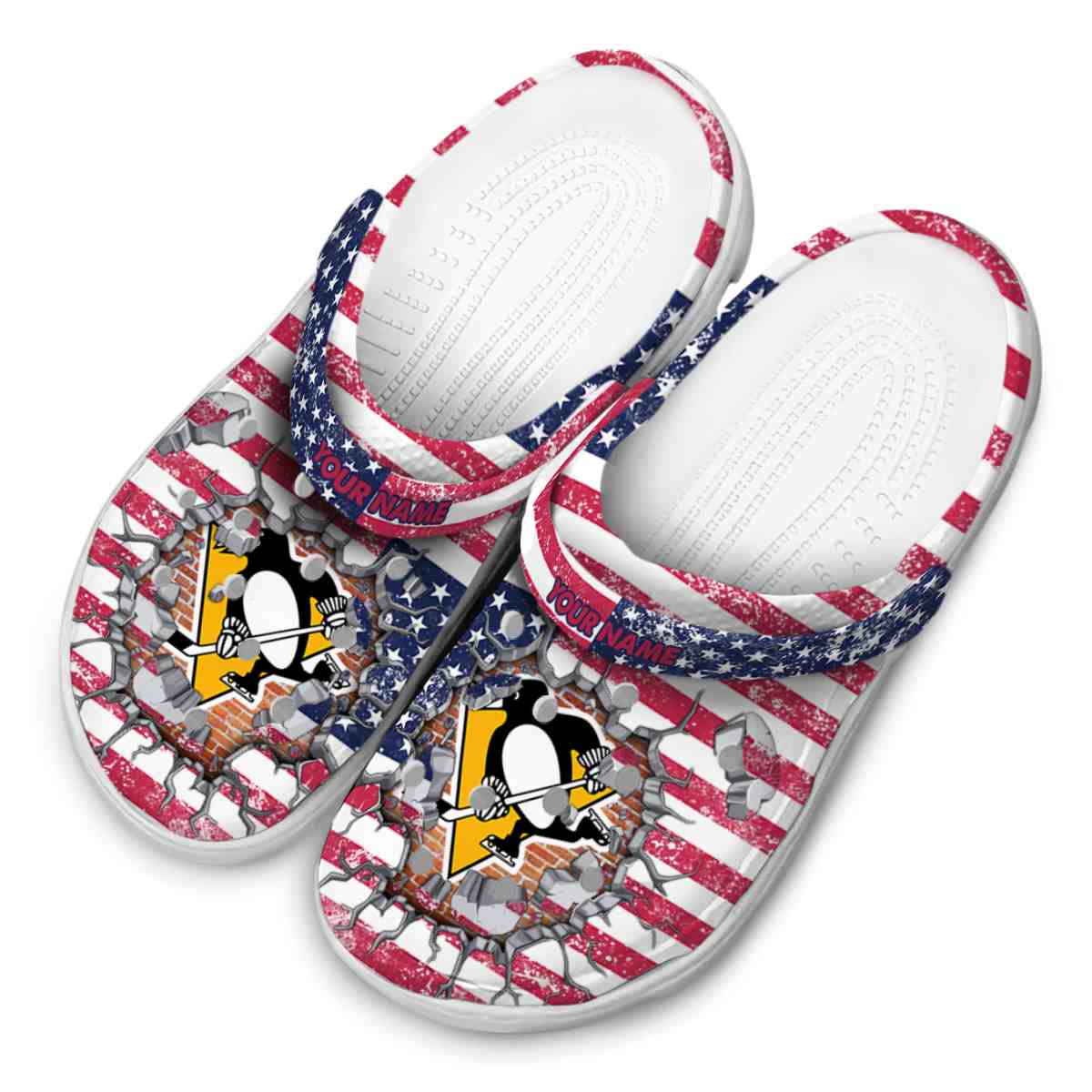 Merchidea Pittsburgh Penguins NHL Sport Crocs Crocband Clogs Shoes Comfortable For Men Women and Kids