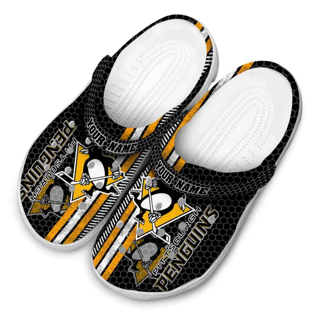 Merchidea Pittsburgh Penguins NHL Sport Crocs Crocband Clogs Shoes Comfortable For Men Women and Kids