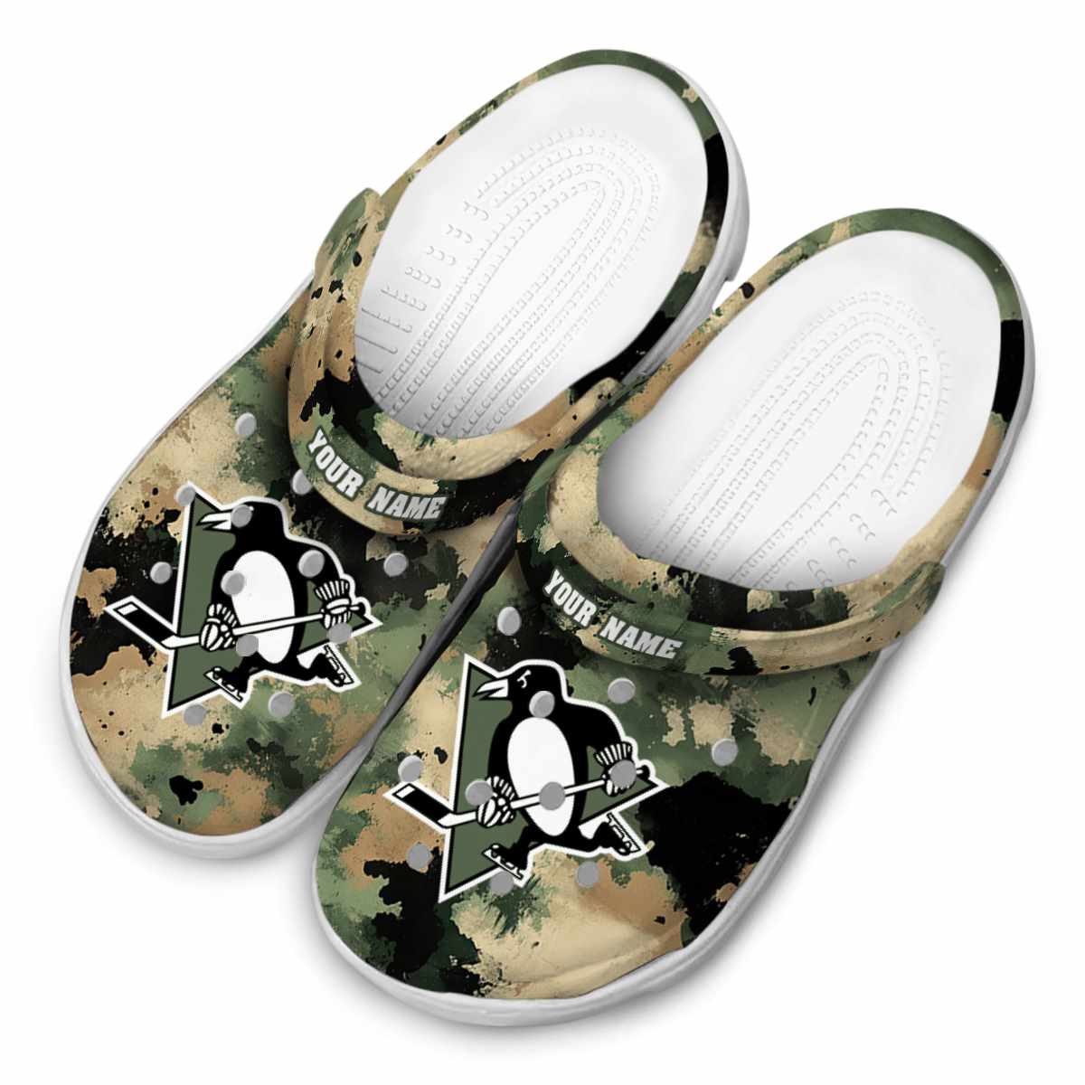 Merchidea Pittsburgh Penguins NHL Sport Crocs Crocband Clogs Shoes Comfortable For Men Women and Kids