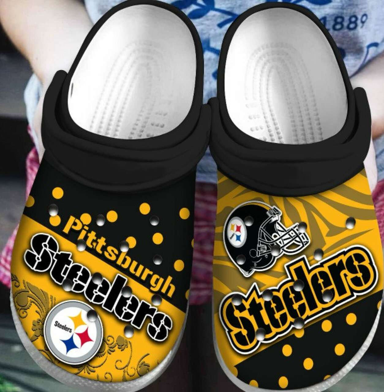 Merchidea Pittsburgh Steelers Crocband Clogs