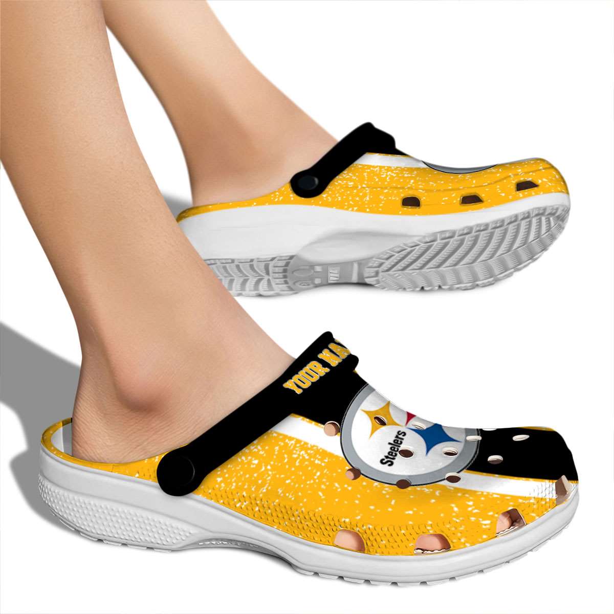 Merchidea Pittsburgh Steelers NFL Sport Crocs Crocband Clogs Shoes Comfortable For Men Women and Kids
