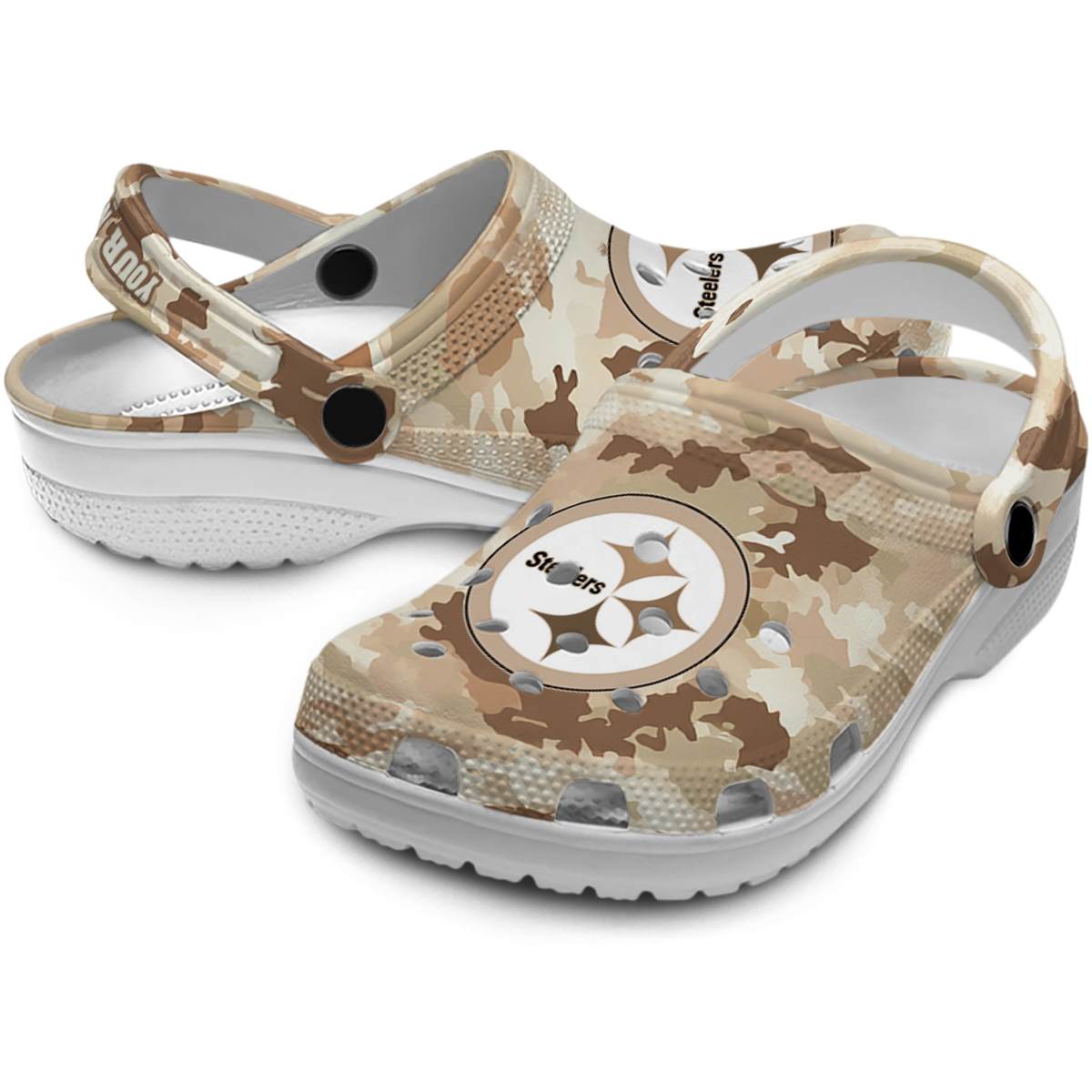 Merchidea Pittsburgh Steelers NFL Sport Crocs Crocband Clogs Shoes Comfortable For Men Women and Kids