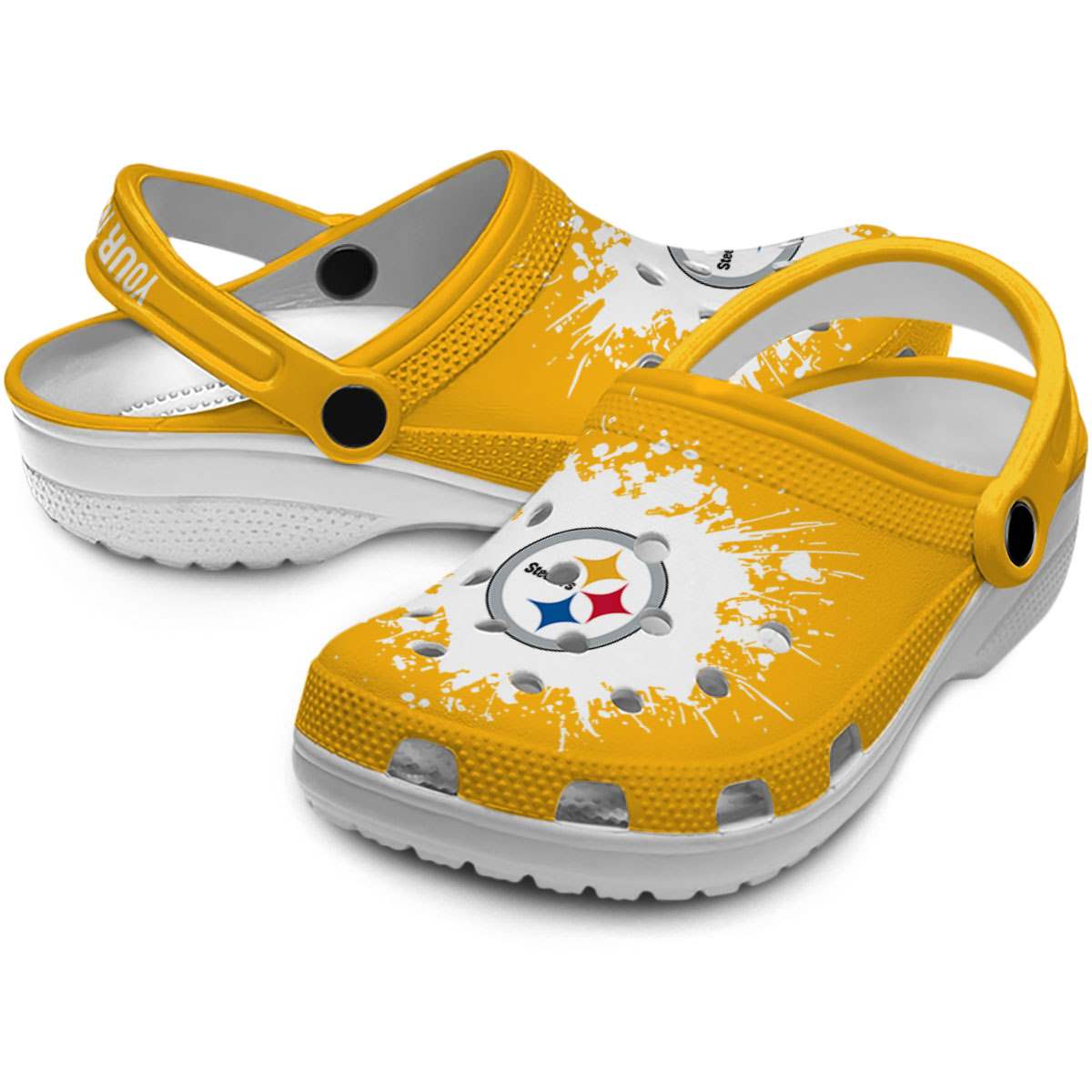 Merchidea Pittsburgh Steelers NFL Sport Crocs Crocband Clogs Shoes Comfortable For Men Women and Kids
