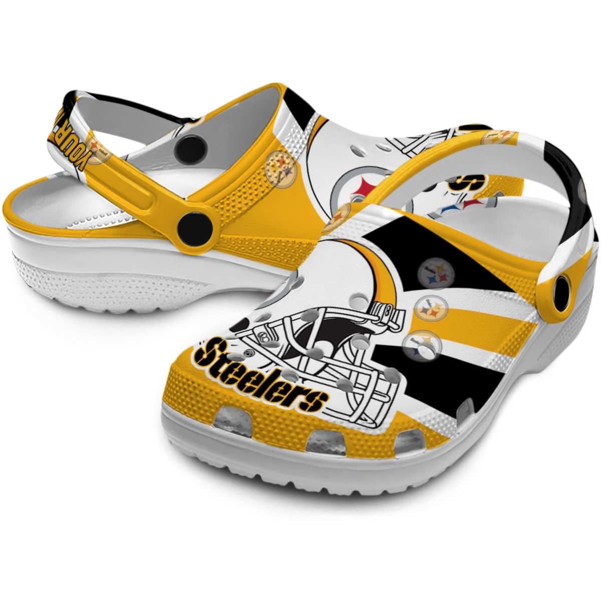 Merchidea Pittsburgh Steelers NFL Sport Crocs Crocband Clogs Shoes Comfortable For Men Women and Kids