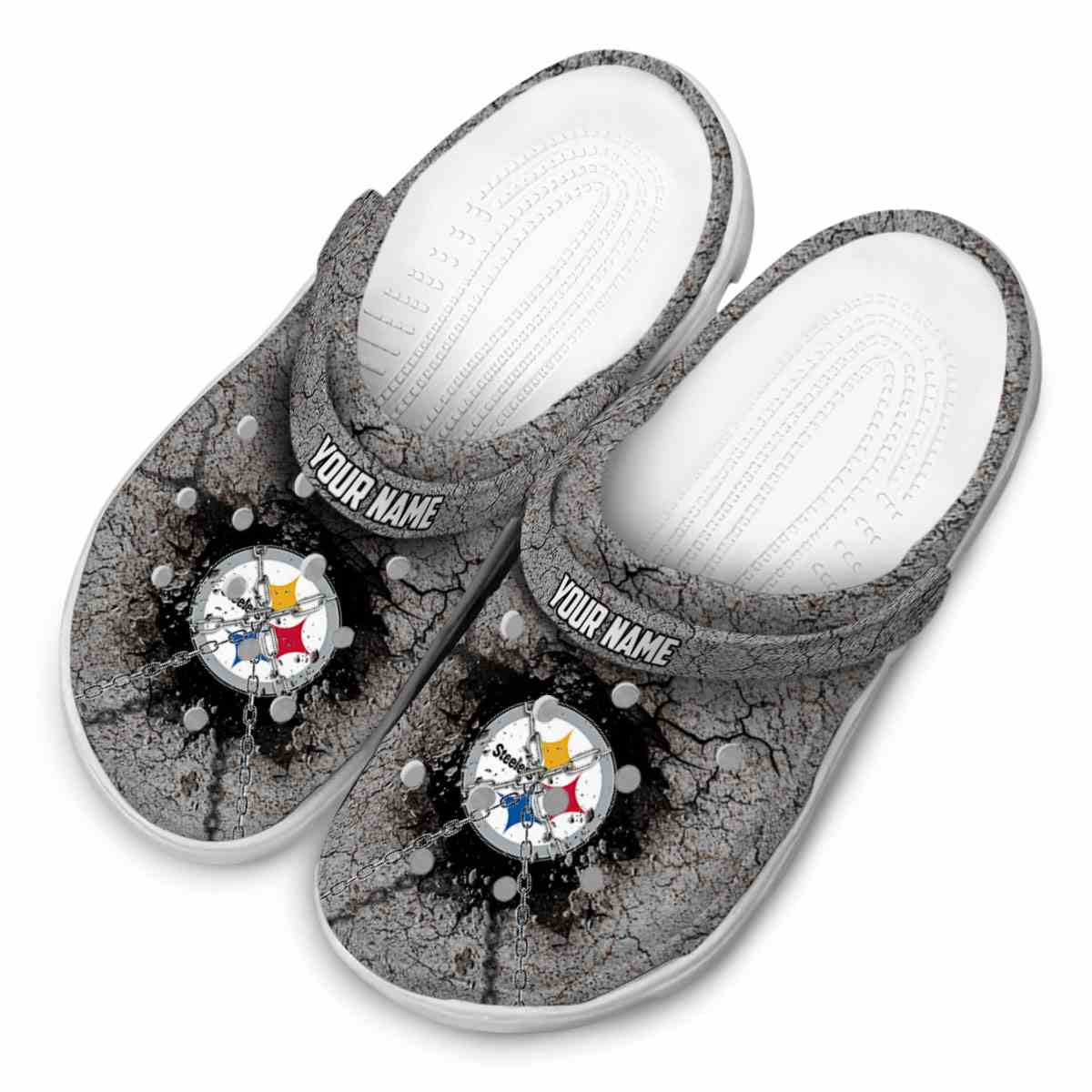 Merchidea Pittsburgh Steelers NFL Sport Crocs Crocband Clogs Shoes Comfortable For Men Women and Kids