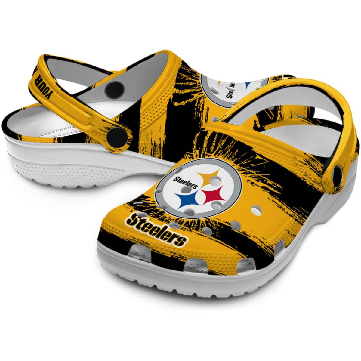 Merchidea Pittsburgh Steelers NFL Sport Crocs Crocband Clogs Shoes Comfortable For Men Women and Kids
