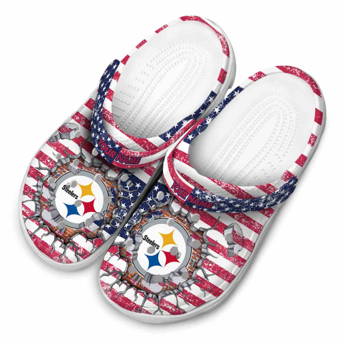 Merchidea Pittsburgh Steelers NFL Sport Crocs Crocband Clogs Shoes Comfortable For Men Women and Kids